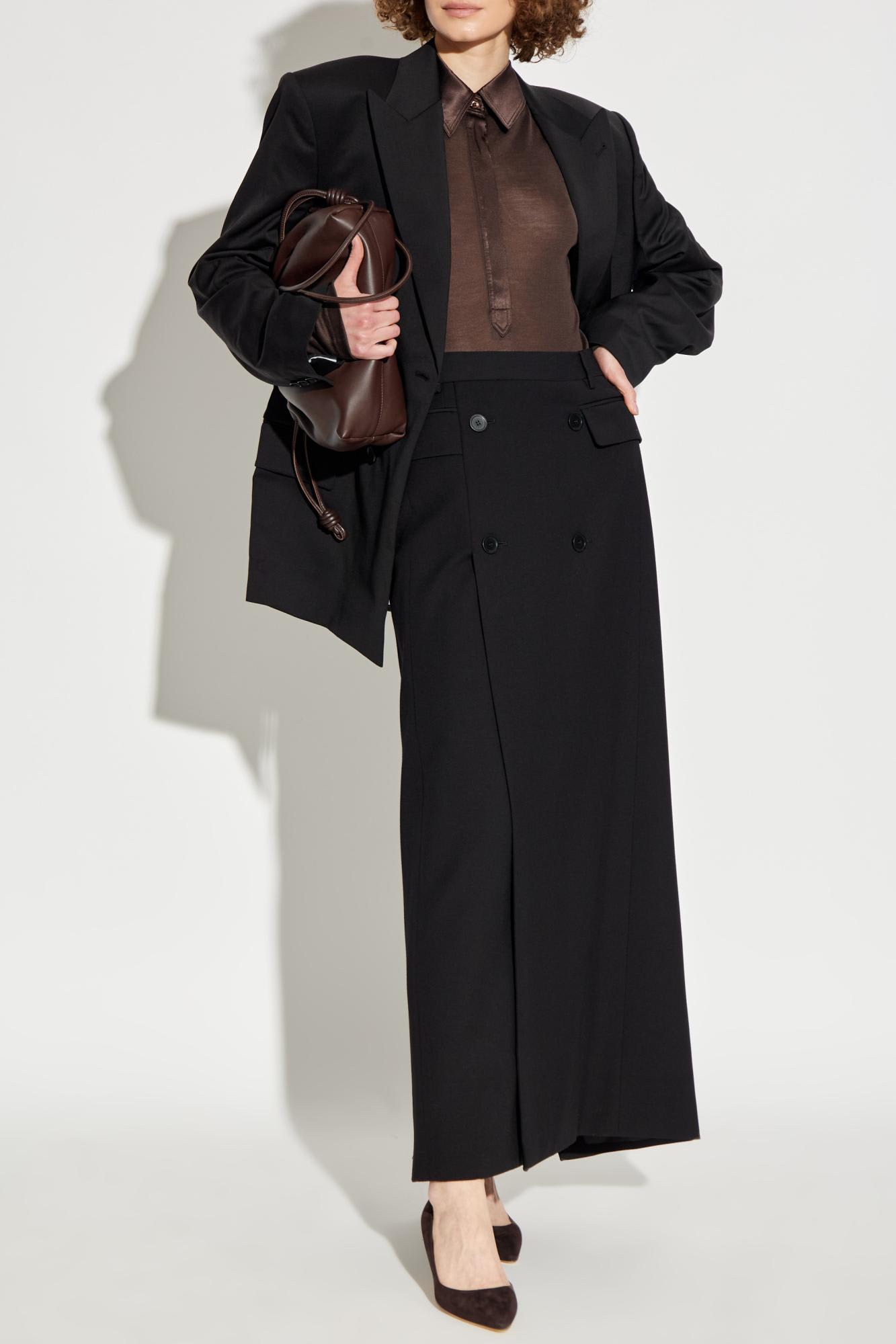 Tom Ford Silk Jersey Long Sleeve Polo In Brown