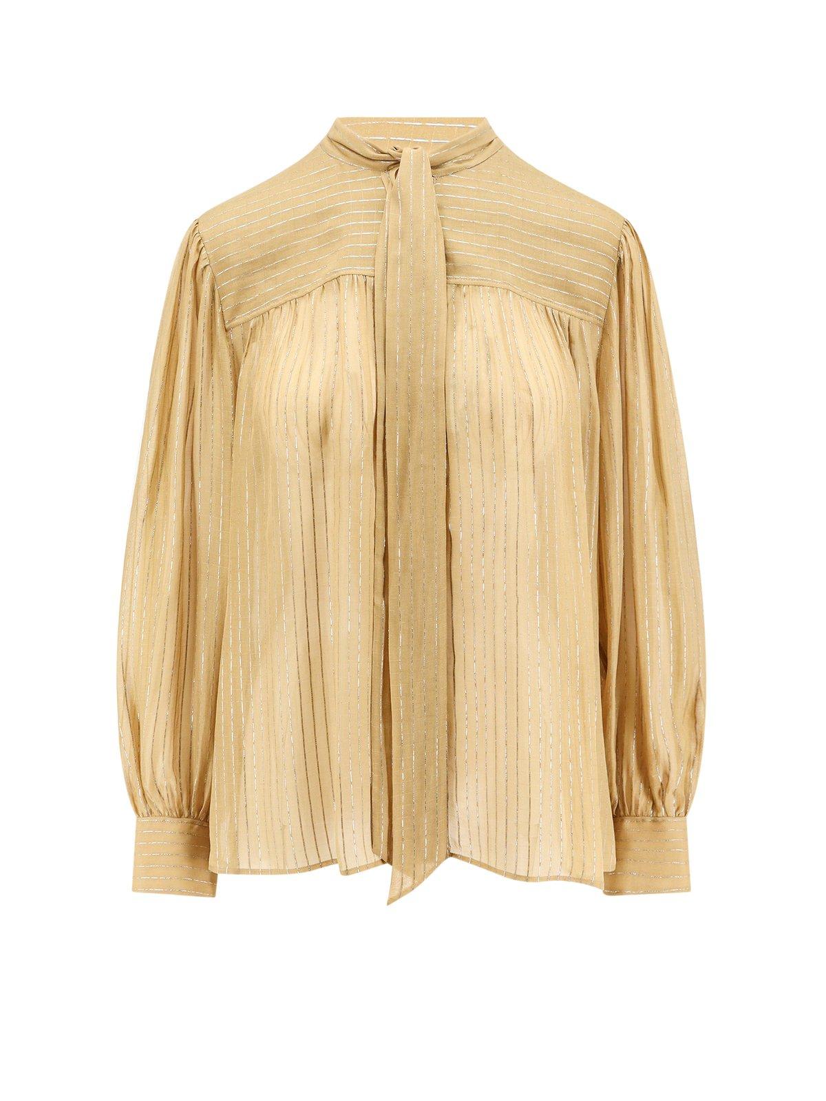 Chloé Tie-neck Striped Blouse