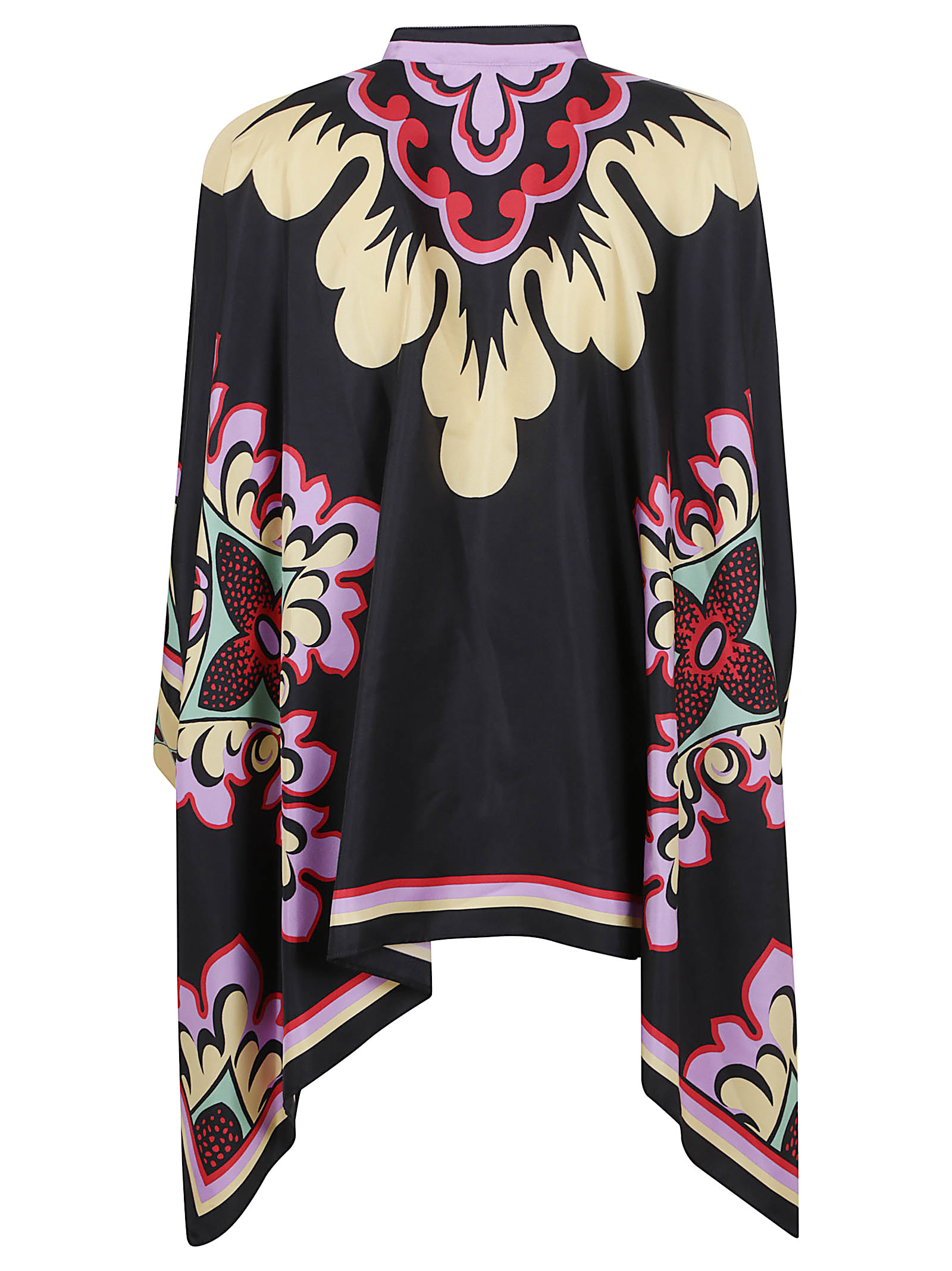 La Doublej Floral Print Cape In Black