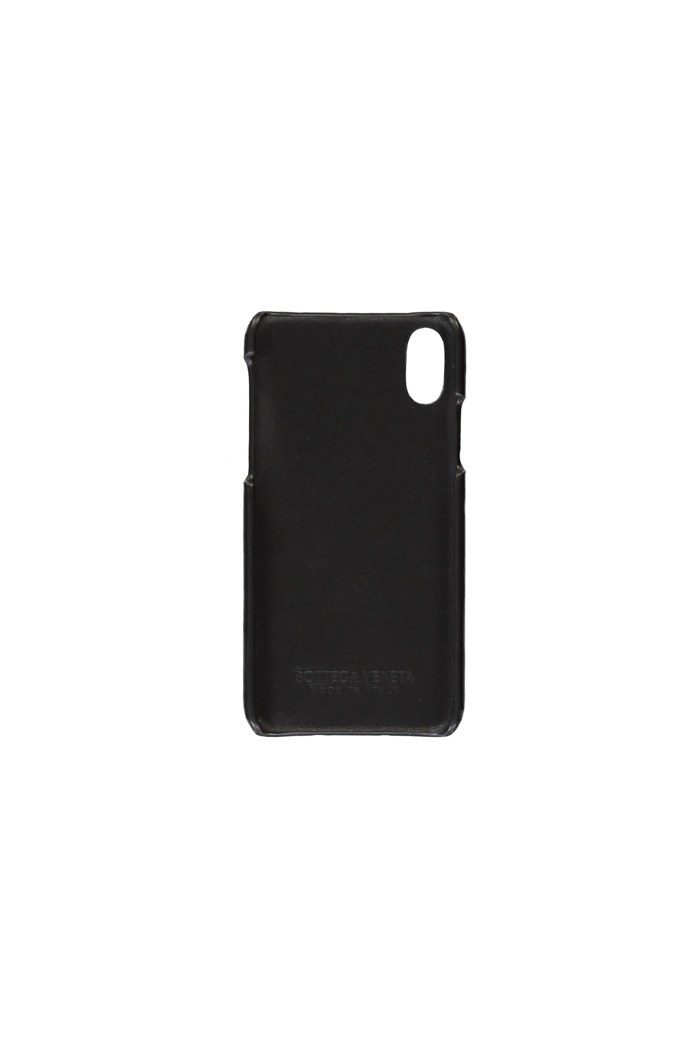 Shop Bottega Veneta Leather Detail Iphone Xs Case In Black