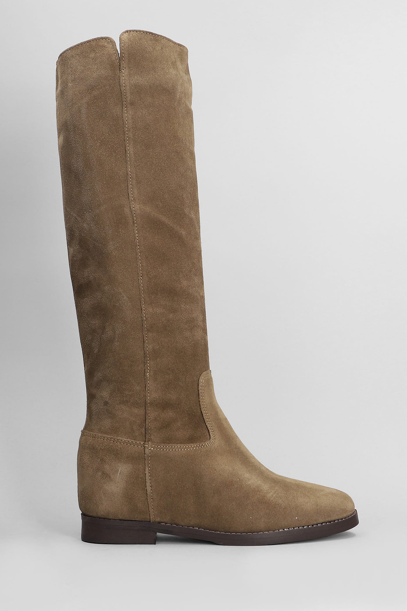 JULIE DEE LOW HEELS BOOTS IN BROWN LEATHER 