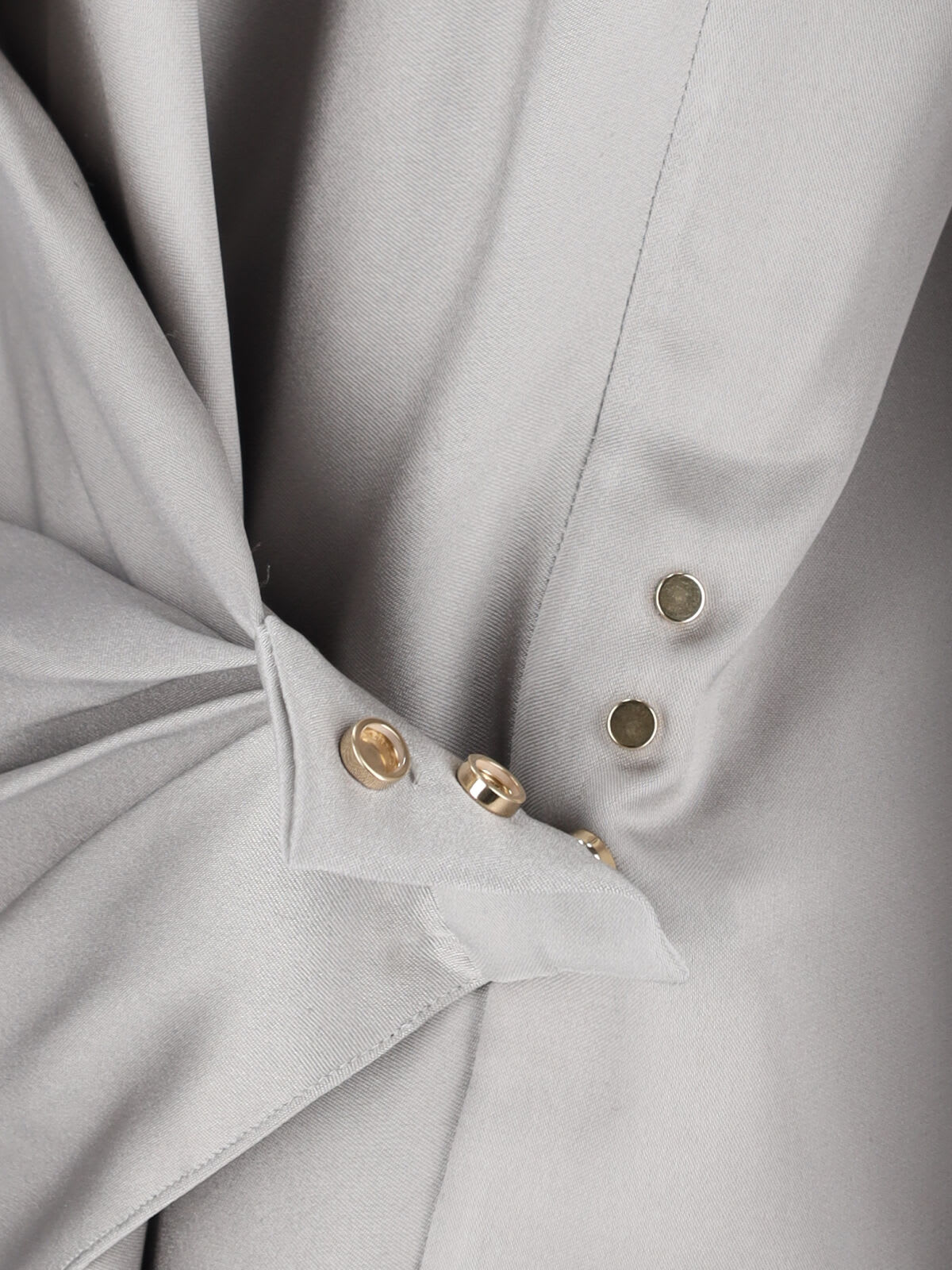 Giorgio Armani Wrap Design Shirt With Draped Detailing In Gray