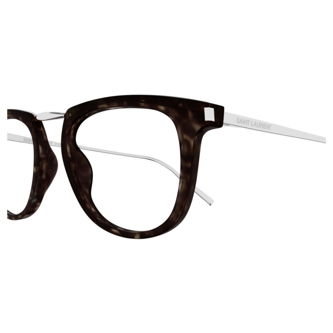 Shop Saint Laurent Sl 753 Opt-002 Havana-silver-transparent