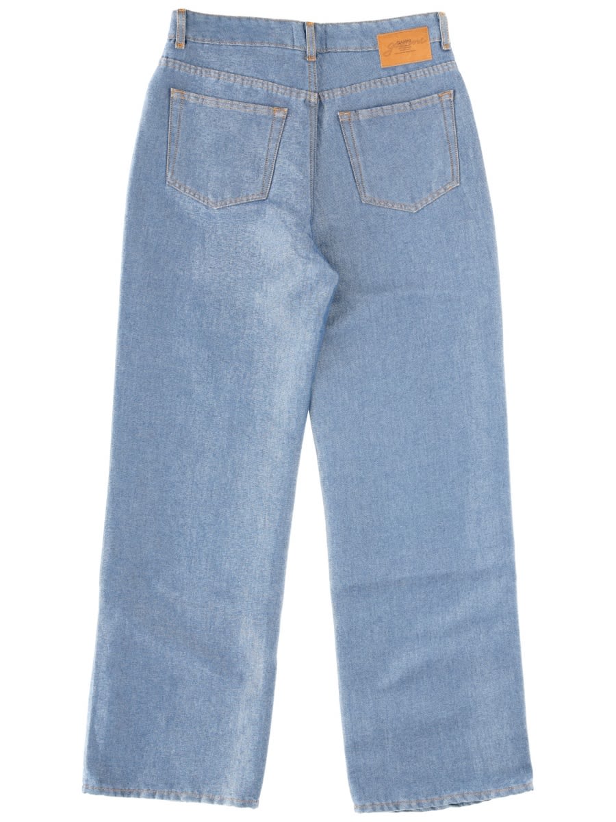 Ganni Five-pocket Trousers Featuring Back Pockets In Blue
