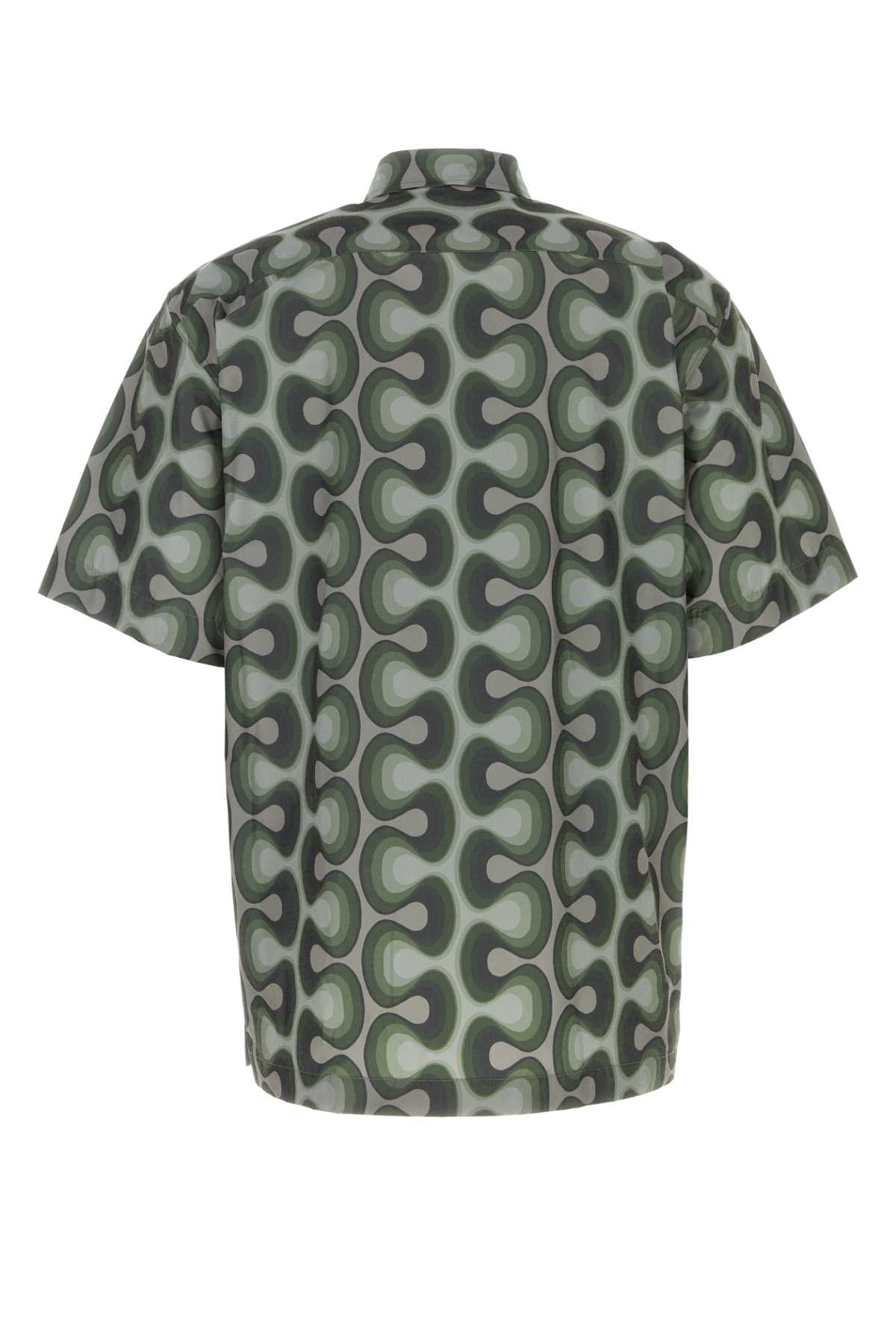 Shop Dries Van Noten Printed Polyester Blend Shirt In Khaki