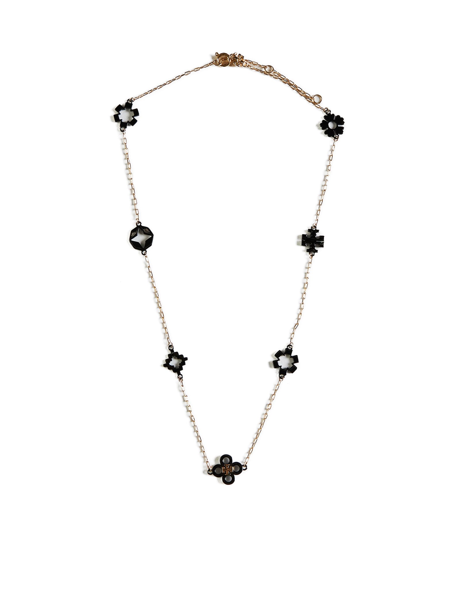 Shop Tory Burch Necklace In Tory Gold Black