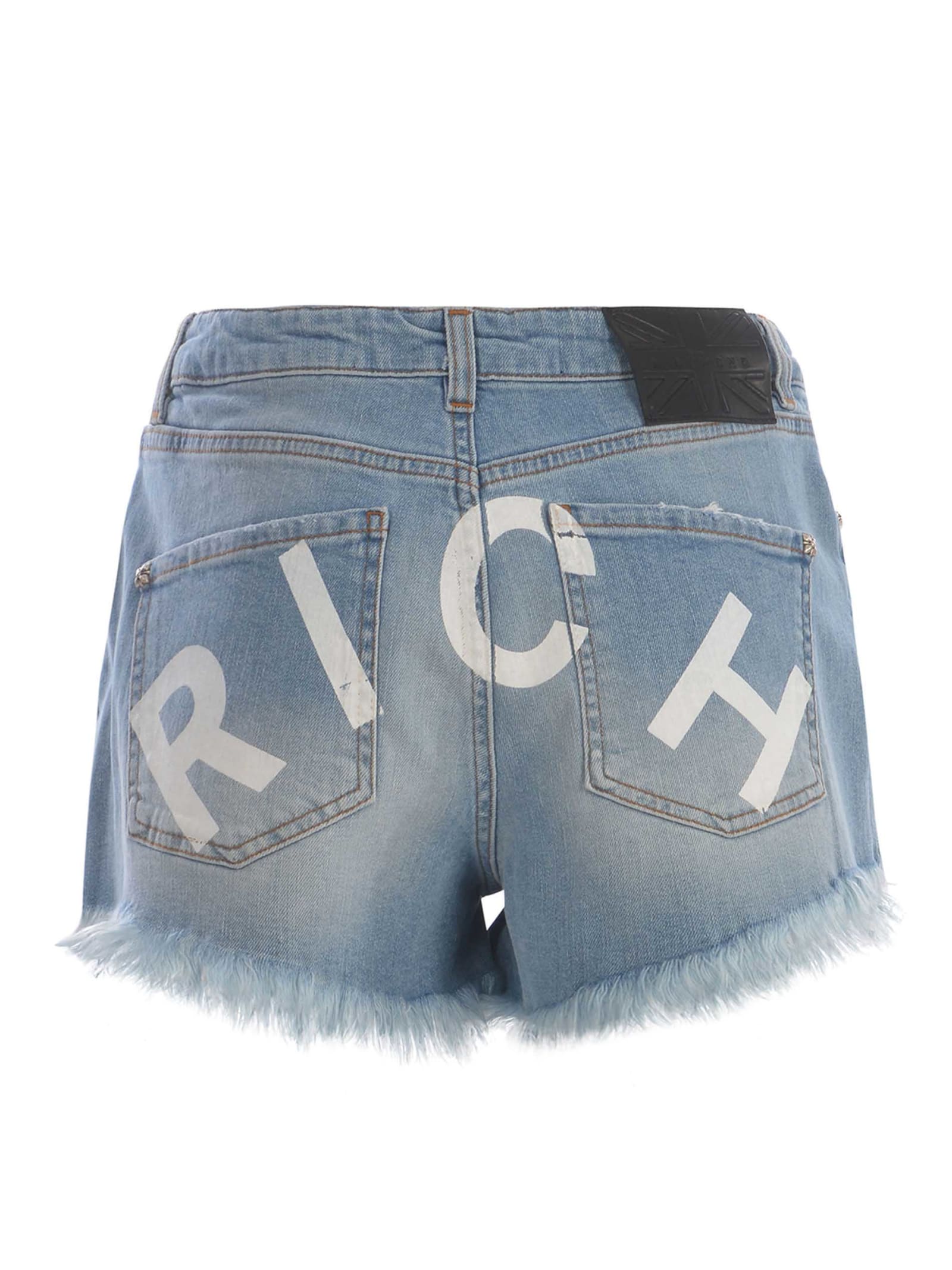 Shop Richmond Shorts  Made Of Denim In Denim Azzurro