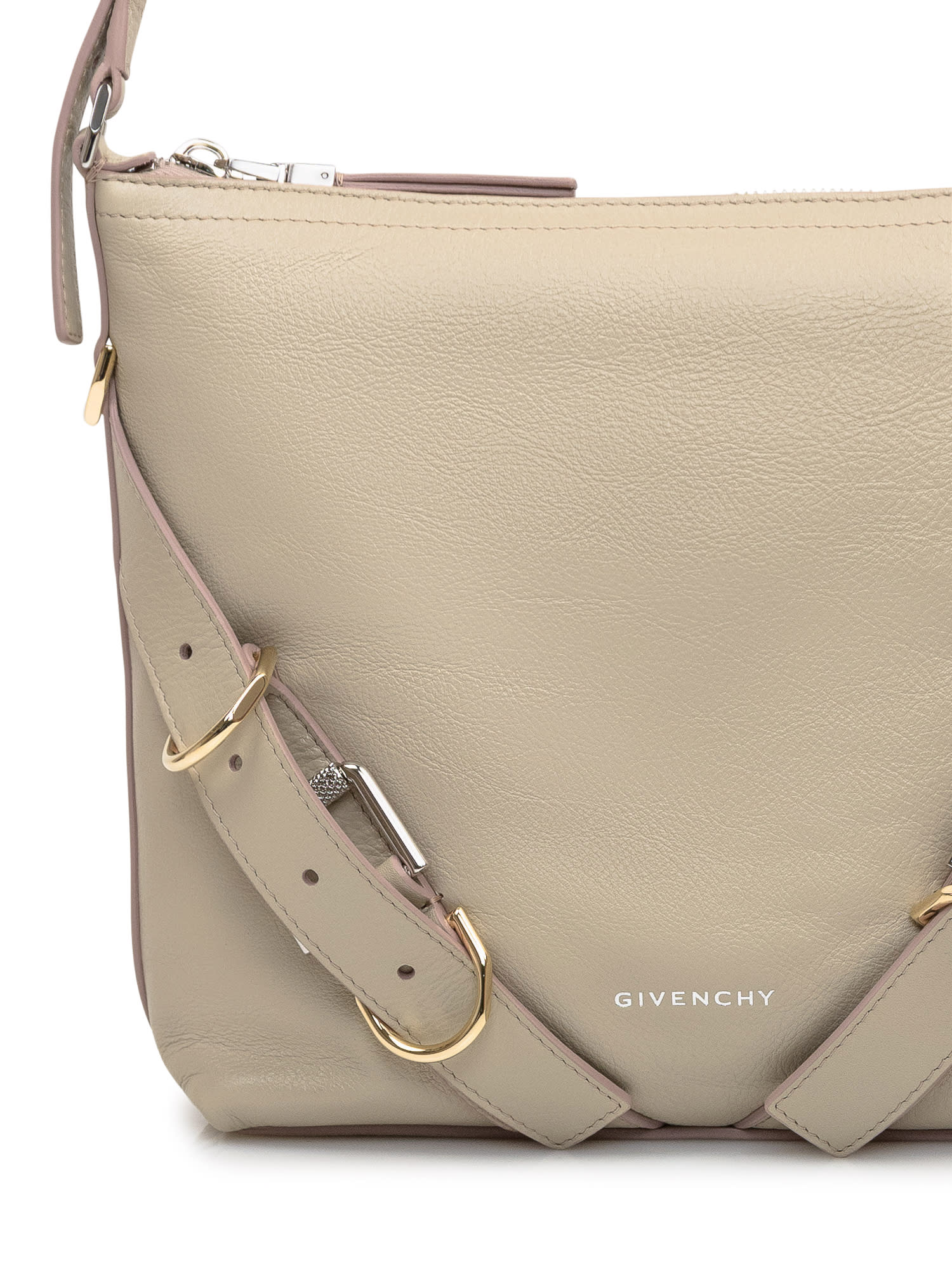 Shop Givenchy Small Voyou Bag In Natural Beige