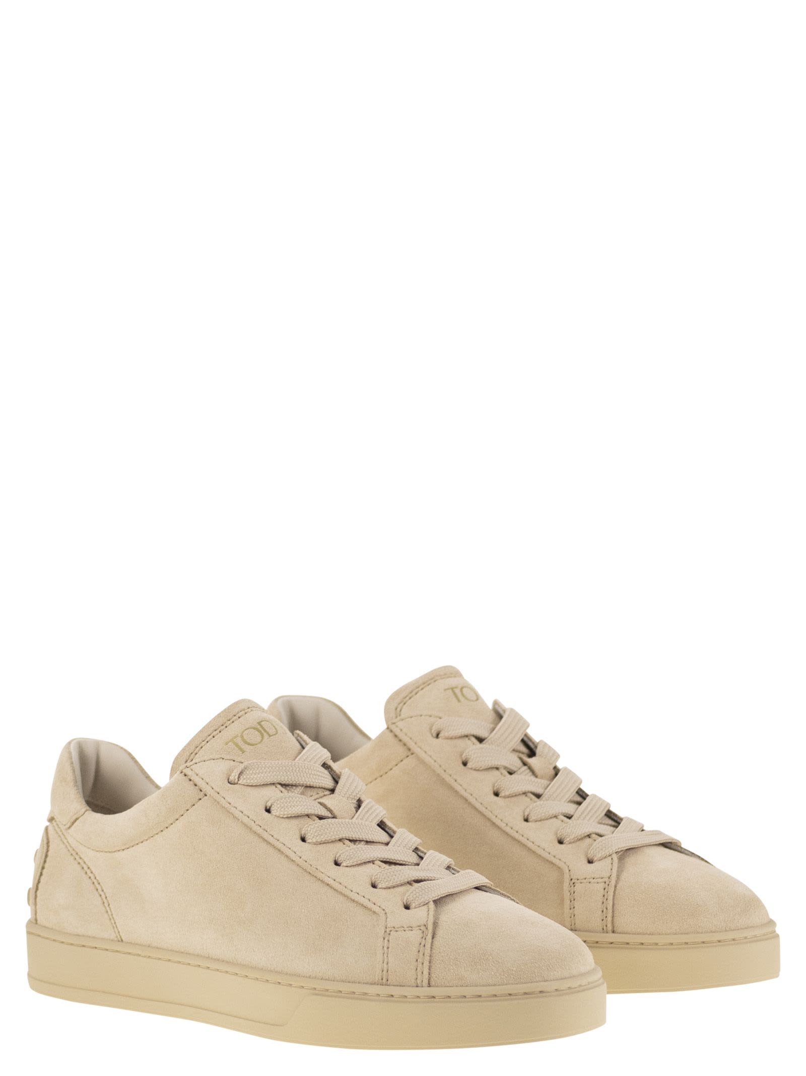 Tod's Suede Lace-up Sneakers In Neutral