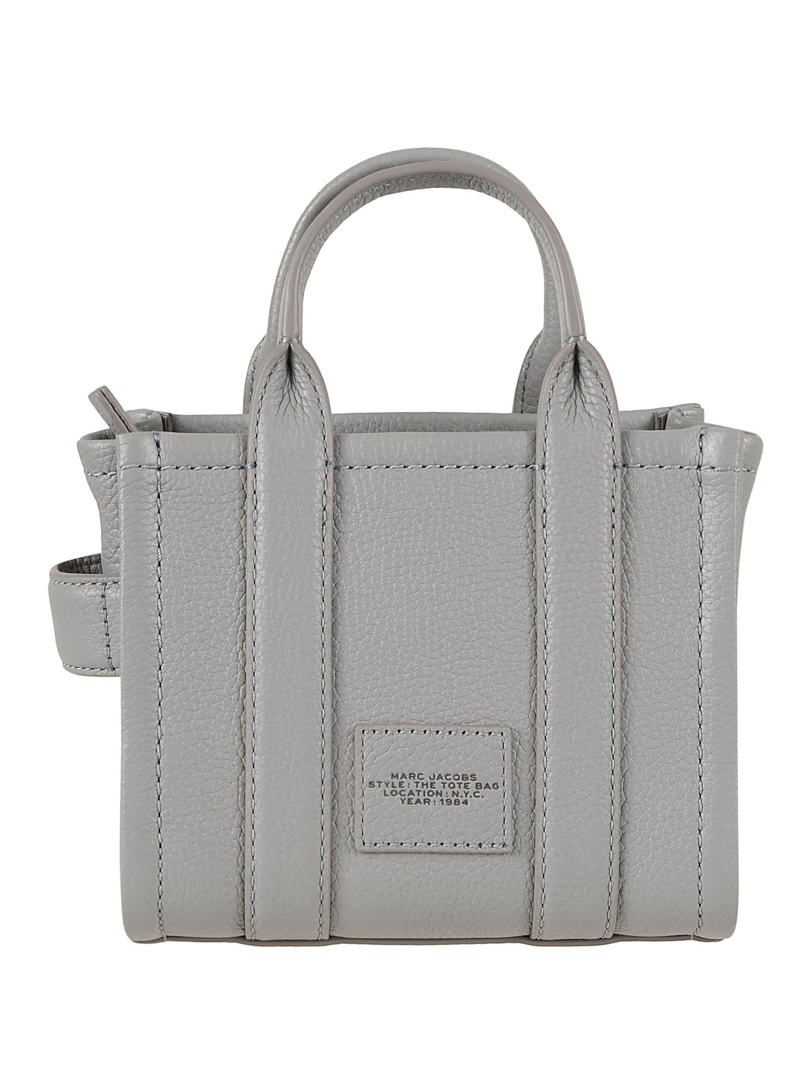 Shop Marc Jacobs The Mini Tote In Wolf Grey