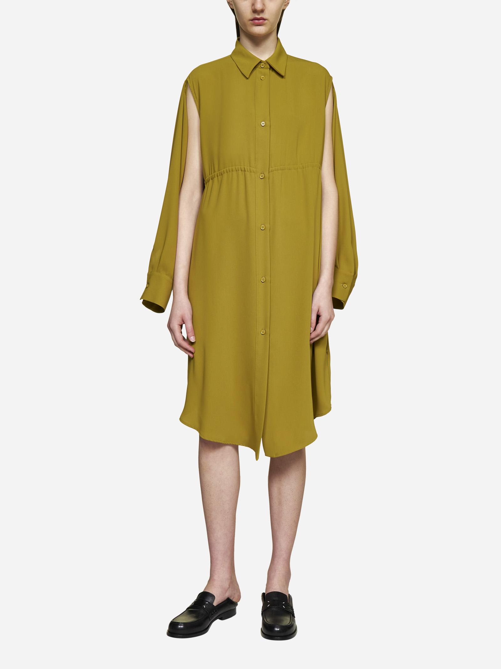 Mm6 Maison Margiela Woman Short Dress Military Green Size 8 Polyester In Green