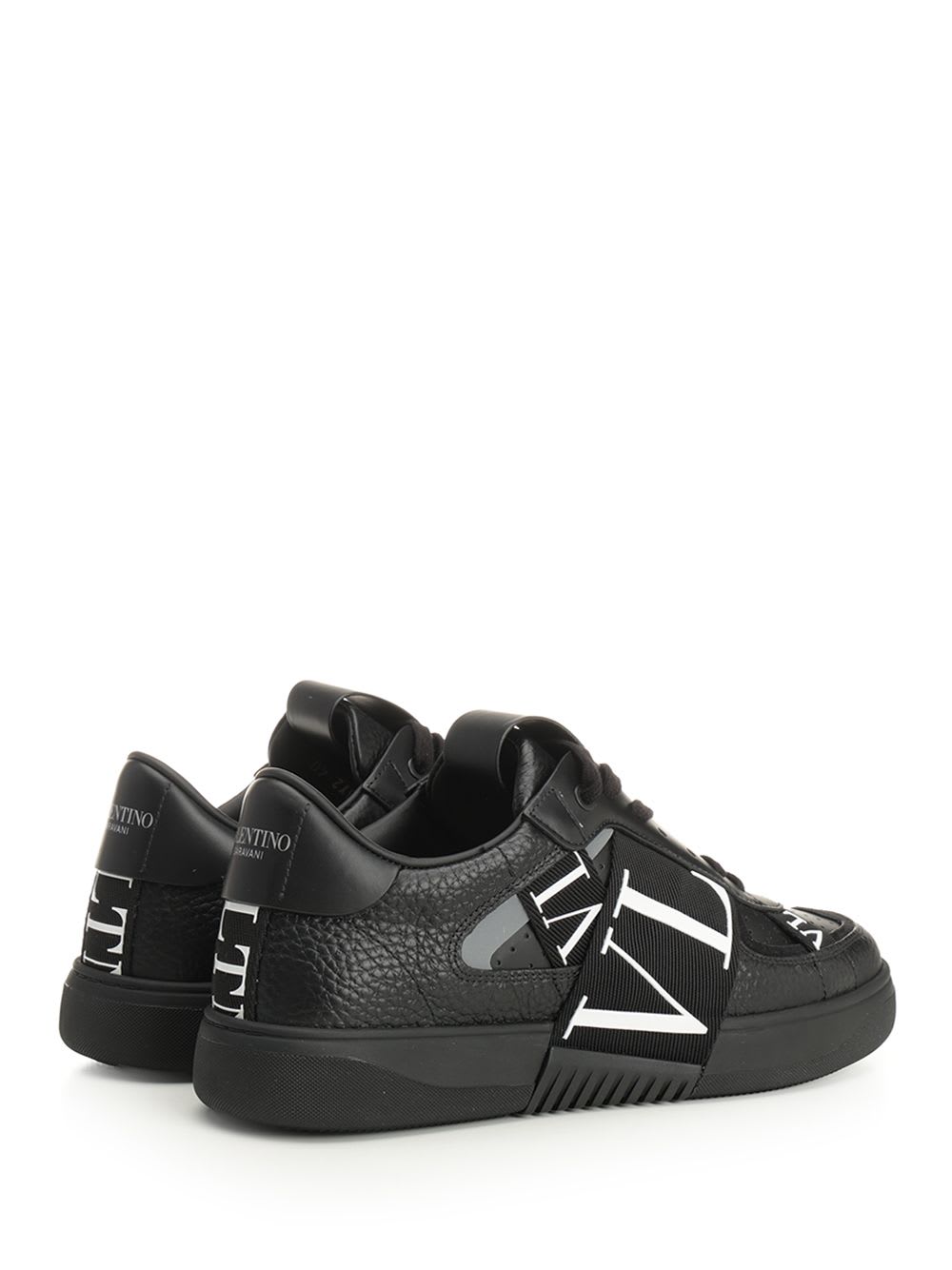 Valentino Leather Sneakers In Black