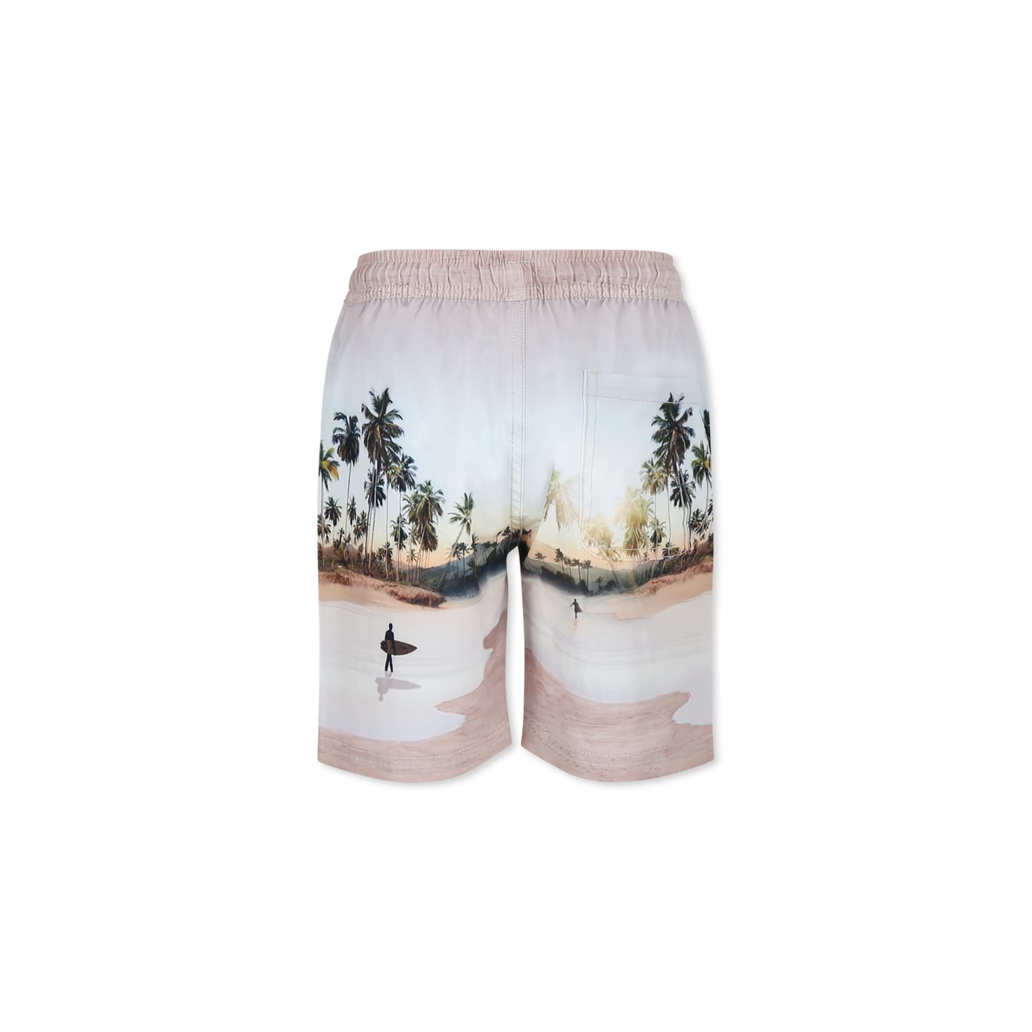 Molo Ivory Swim Shorts For Boy With Palm Tree In Ivory