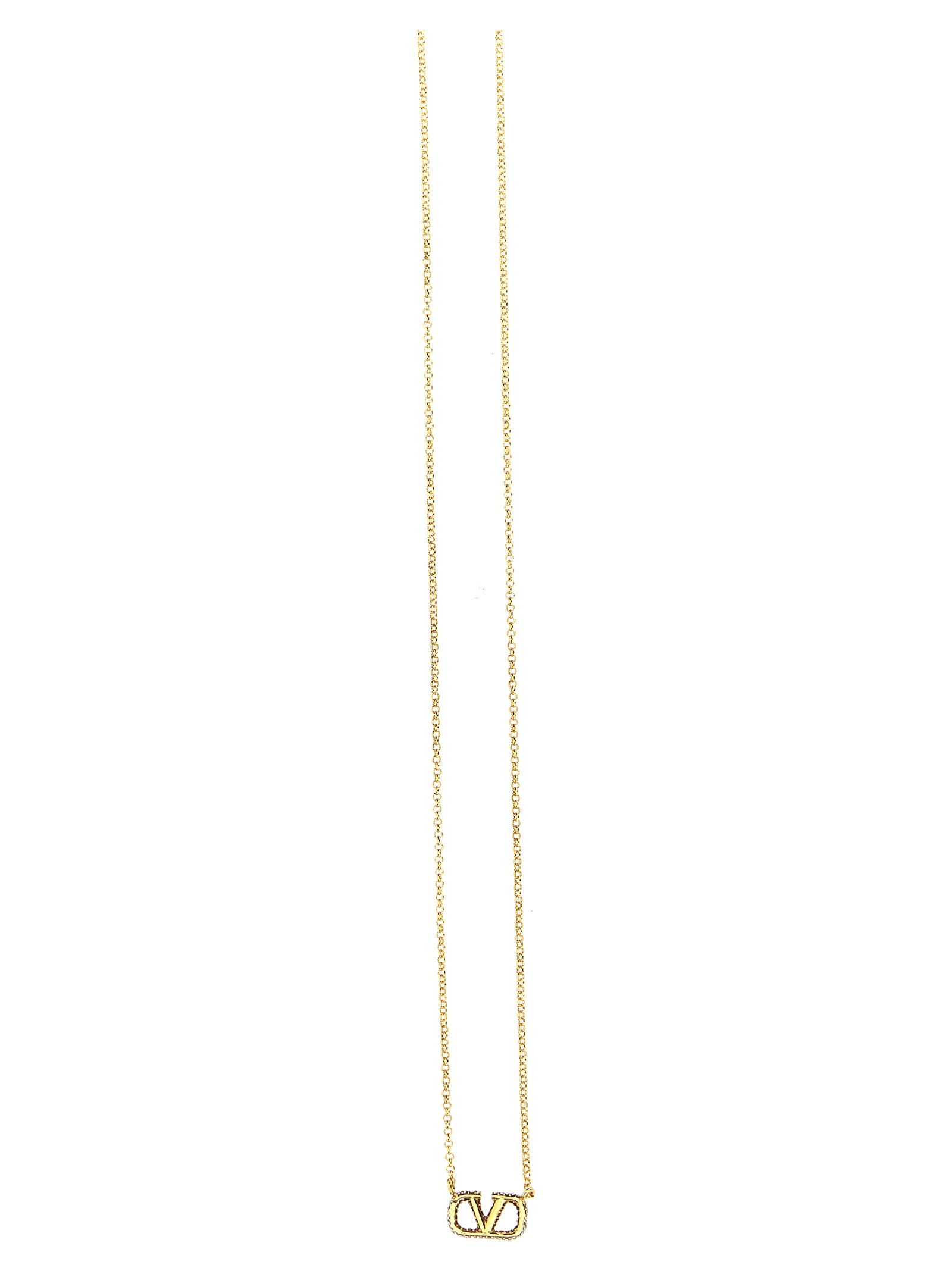 Shop Valentino Garavani Vlogo Signature Necklace In Gold