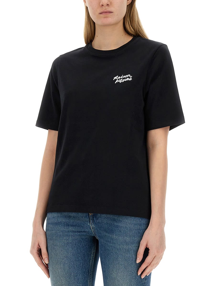 Shop Maison Kitsuné T-shirt With Logo In Black