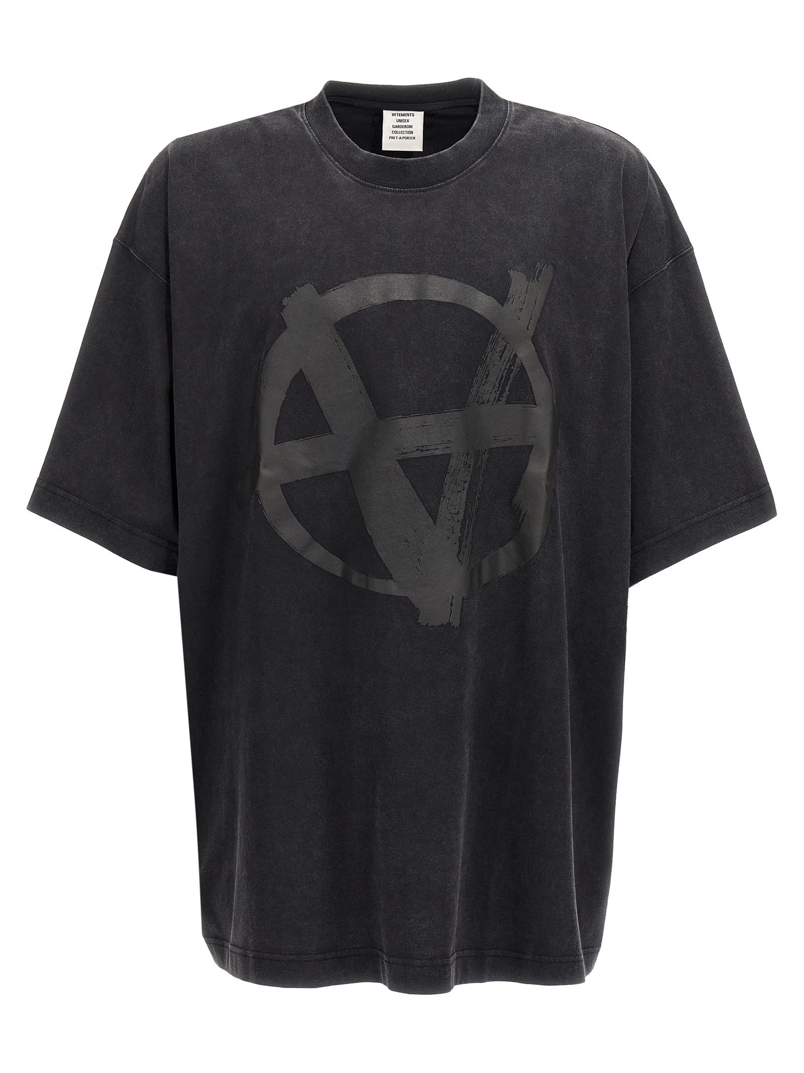 Shop Vetements Double Anarchy T-shirt In Black