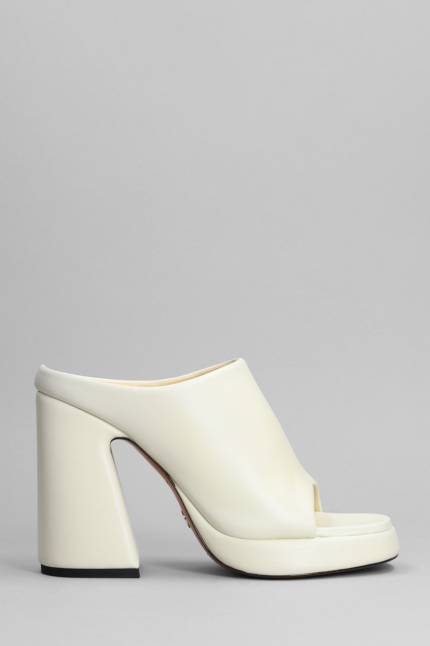 Proenza Schouler Forma Leather Platform Mules In Beige