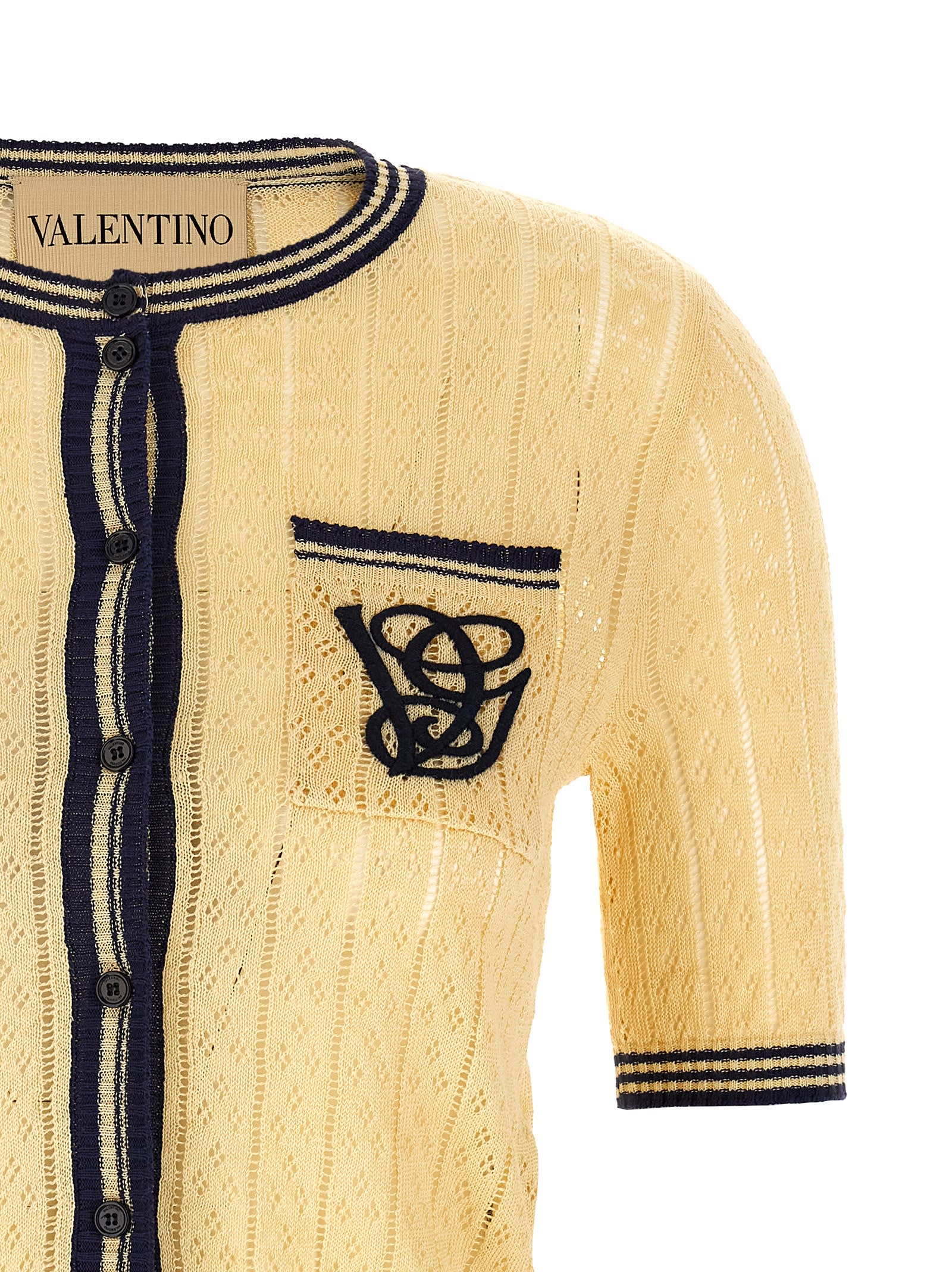Valentino Garavani Garavani Vg Embroidery Cardigan In Multi
