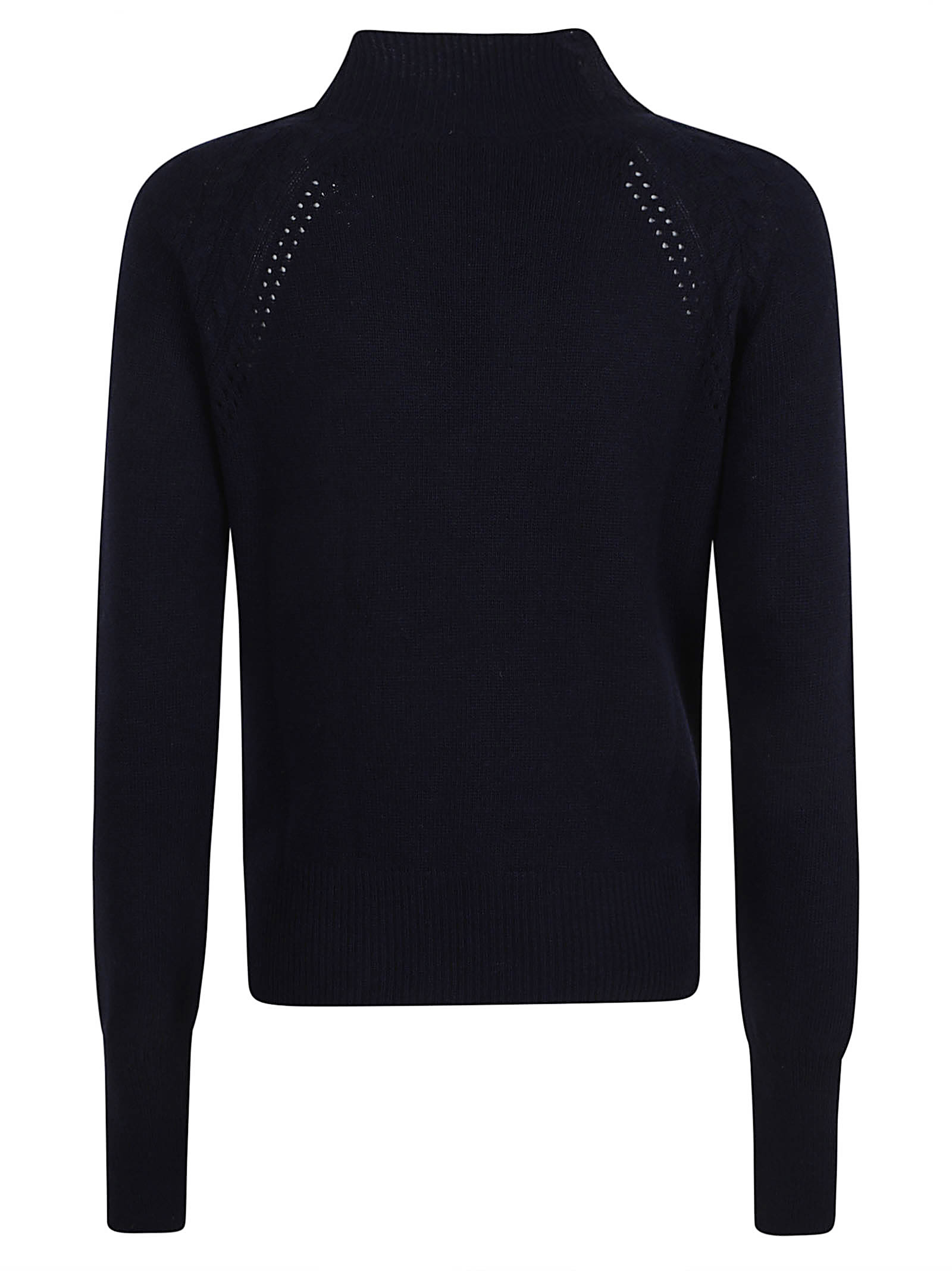 Ermanno Scervino Cable Knit Sweater With Floral Lace Detailing In Blue