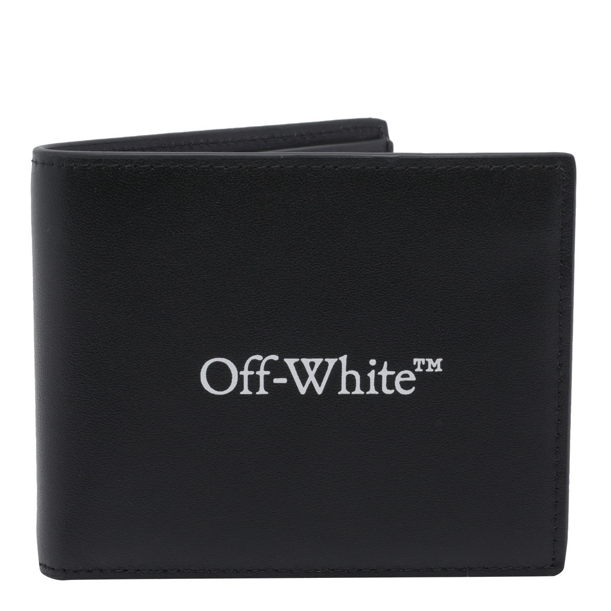 Off-white Bookish Bifoild Logo Wallet In Black
