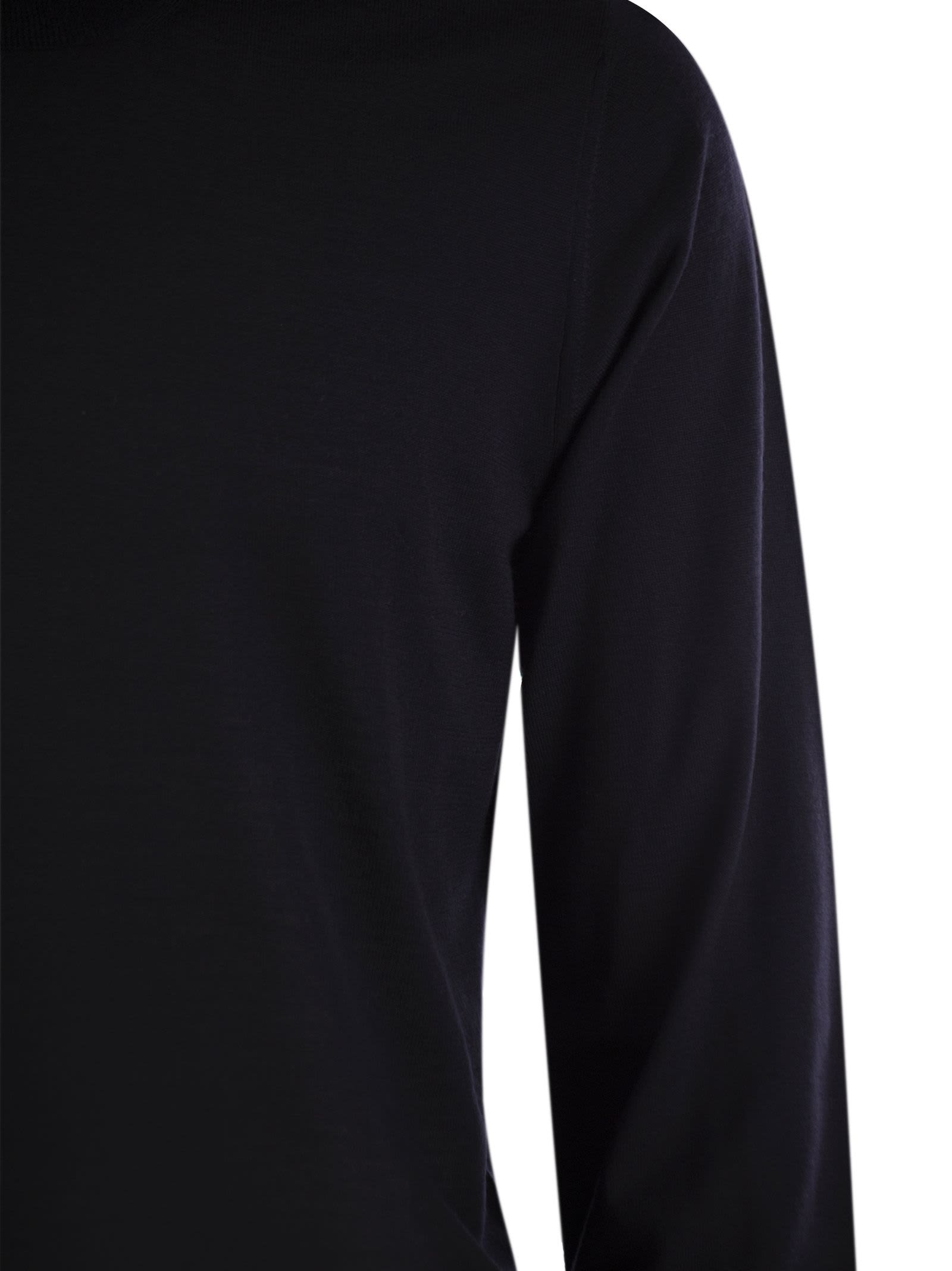 Fedeli Wool And Cashmere Turtleneck Jumper In Night Blue