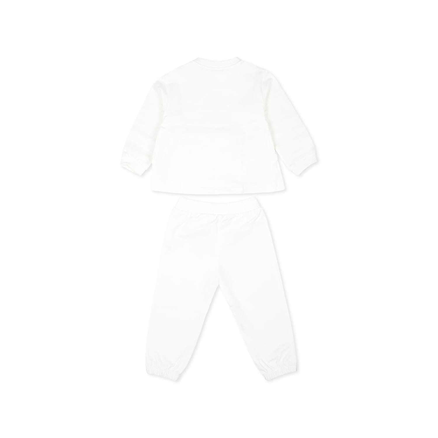 Shop Moschino Ivory Suit For Baby Girl With Teddy Bear