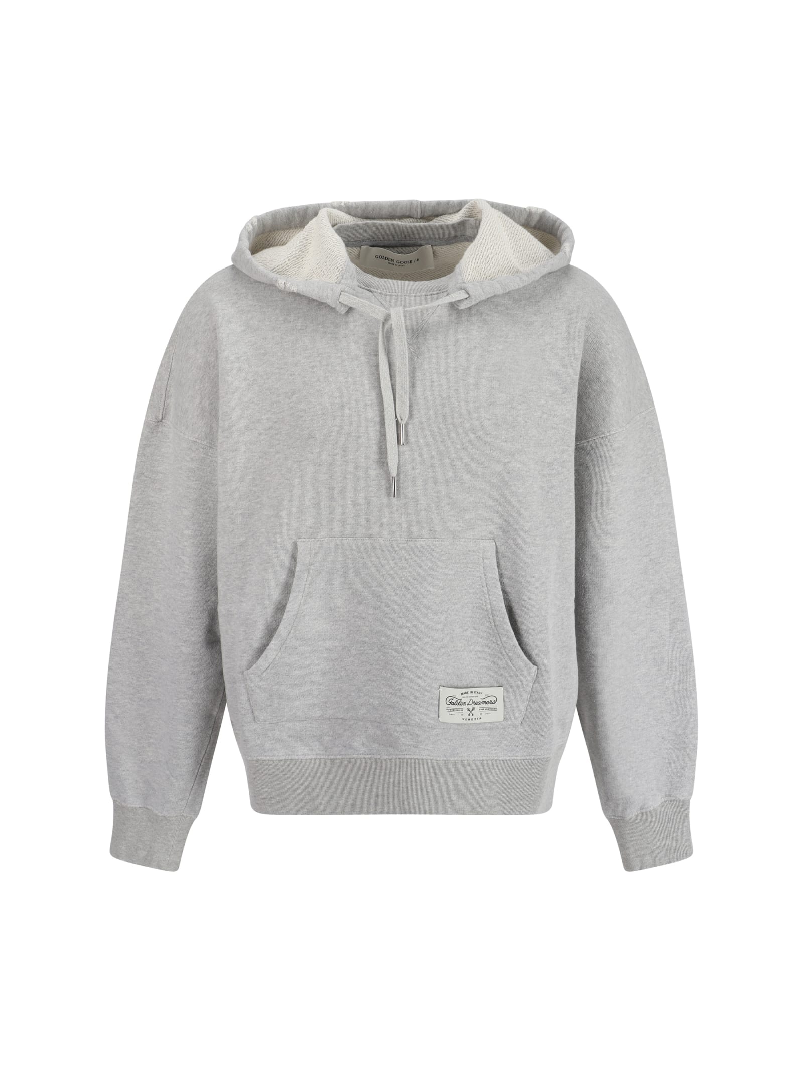 Shop Golden Goose Hoodie In Alluminium Melange Gray