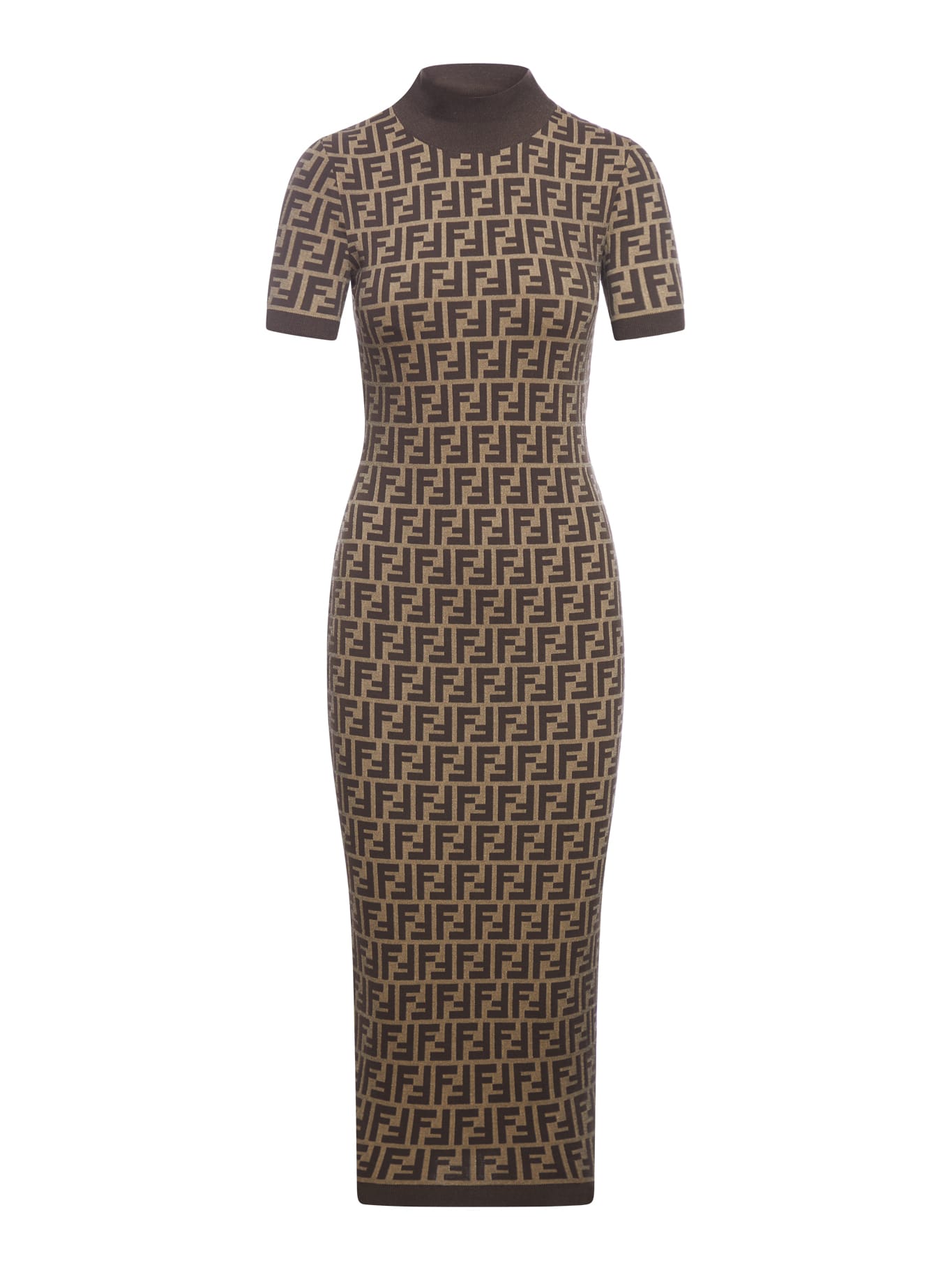 Shop Fendi Dress Ff Istituziona In Gge Tobacco