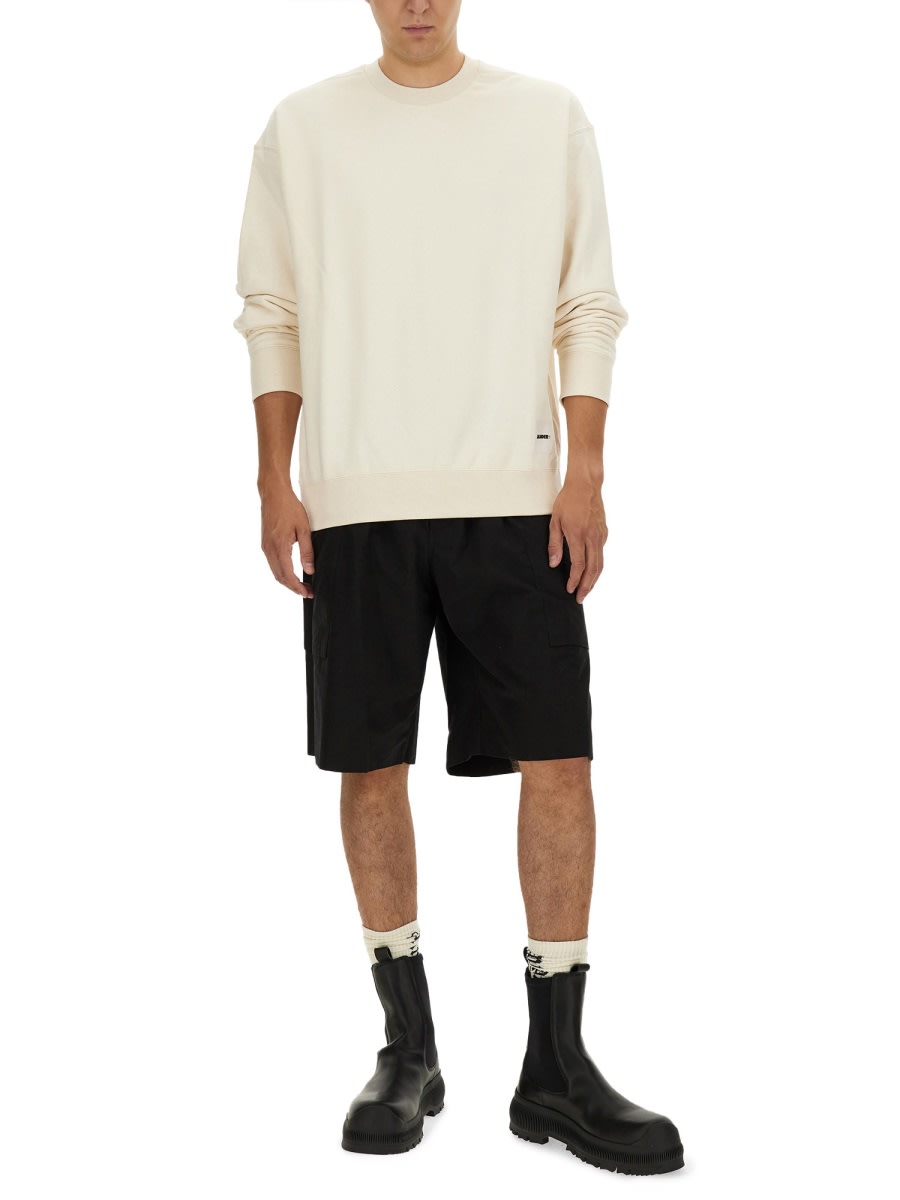 Shop Jil Sander Sweatshirt With Logo In Ivory