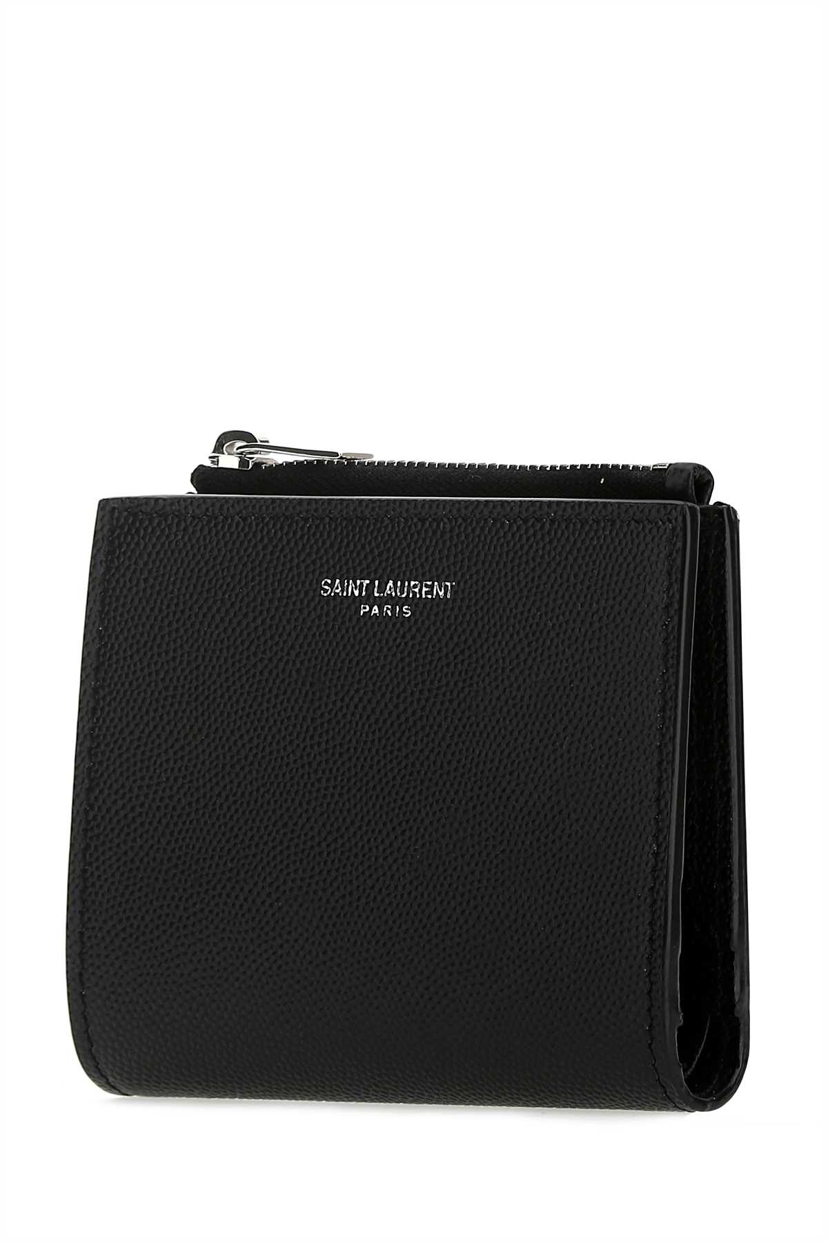 Shop Saint Laurent Black Leather Wallet In Nero