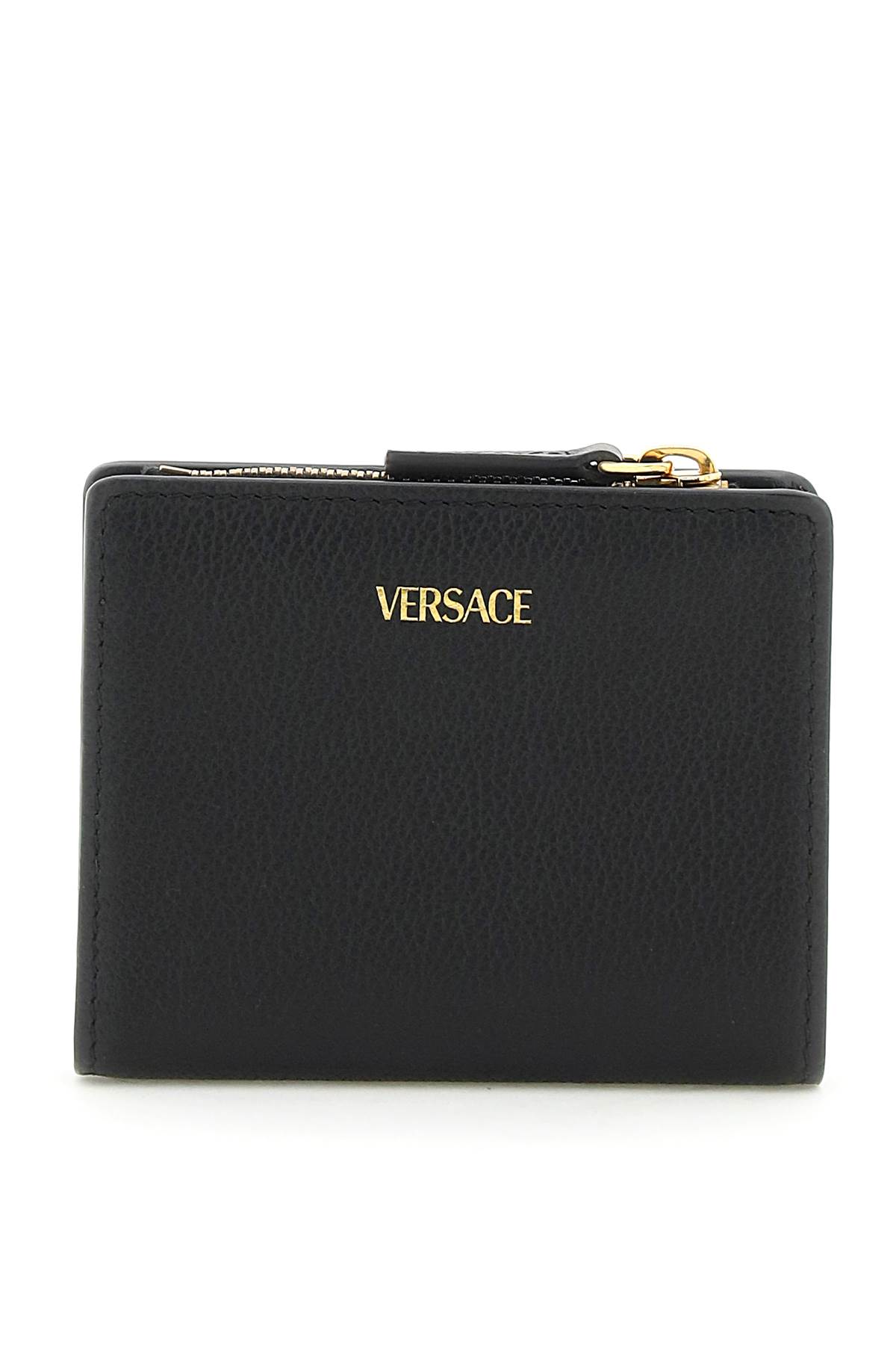 Shop Versace La Medusa Bifold Wallet In Black  Gold (black)