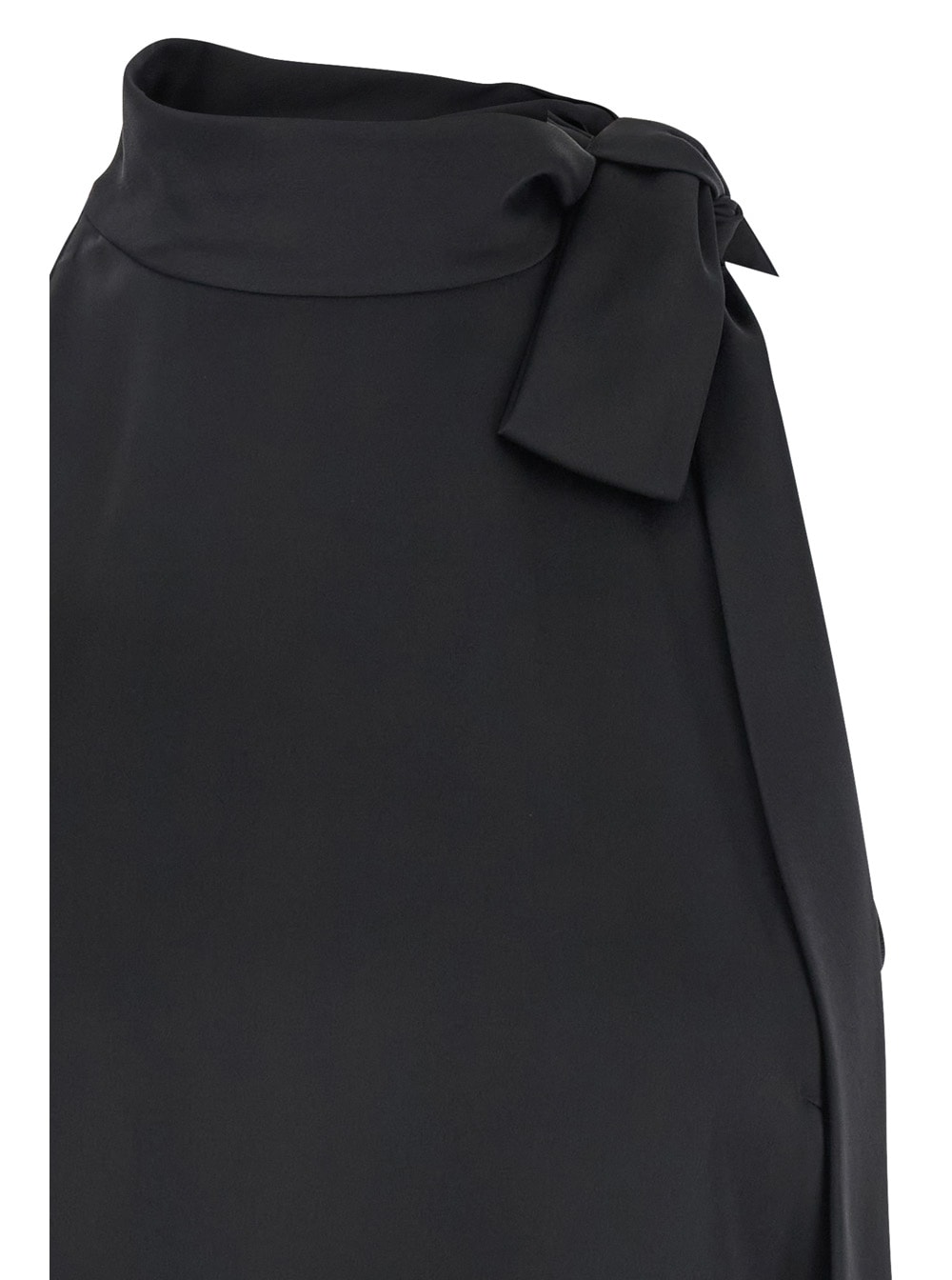 THEORY BLACK SLEEVELESS TOP WITH HALTERNECK AND SIDE TIE DETAIL IN TECH FABRIC WOMAN