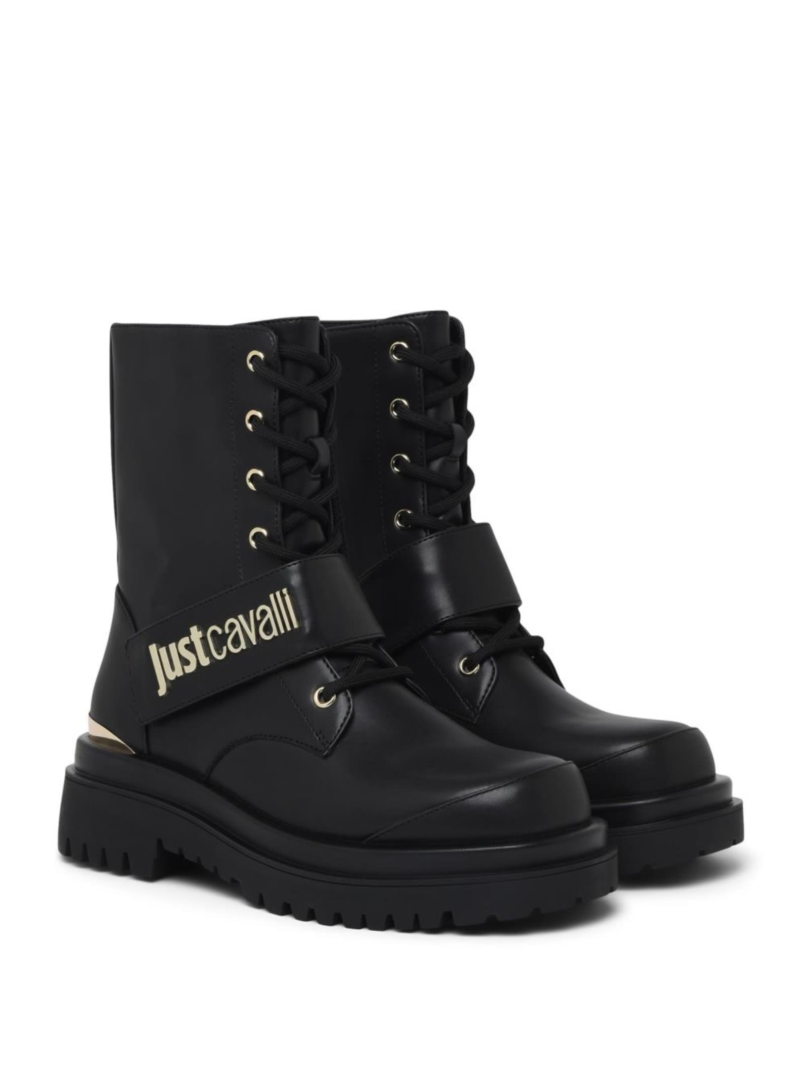 Shop Just Cavalli Low Boots In Black