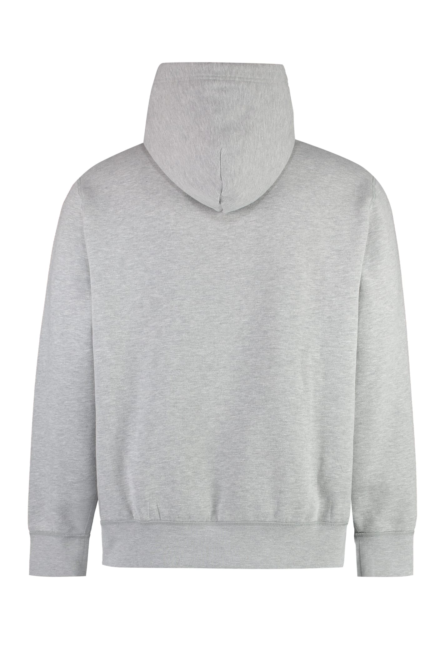 Polo Ralph Lauren Grey Cotton Hoodie With Contrasting Embroidered Logo In Grey