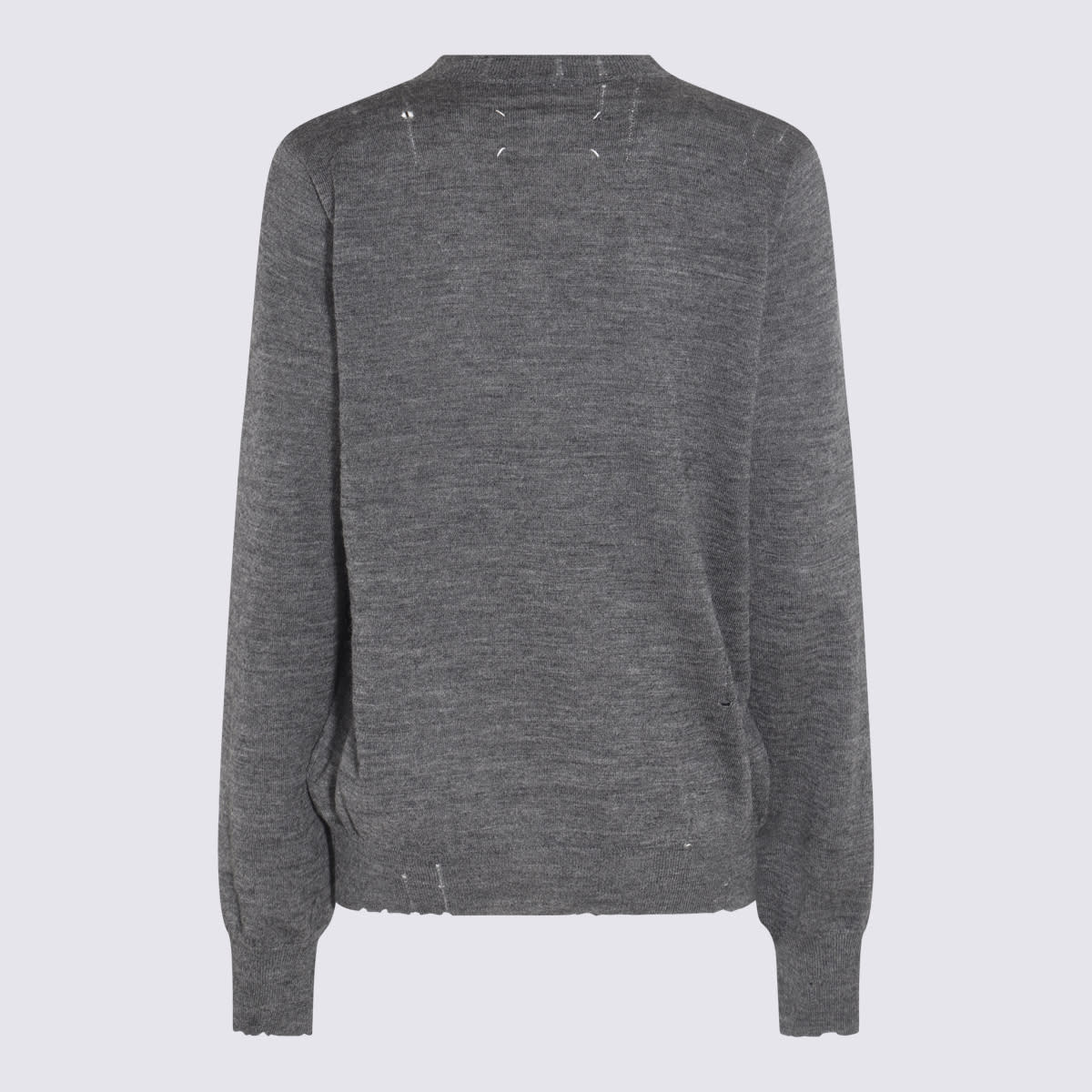Shop Maison Margiela Dark Grey Wool Sweater
