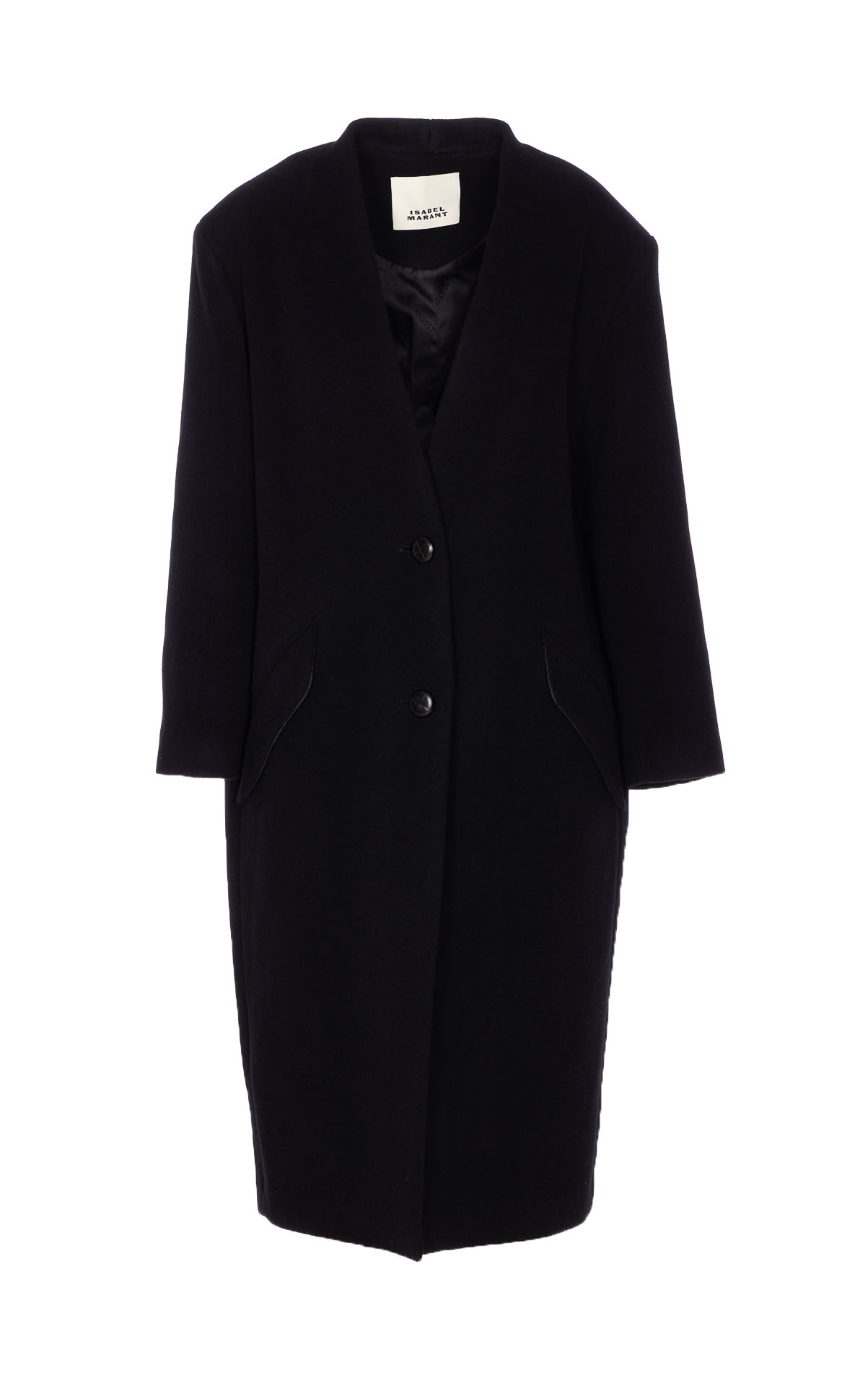 Isabel Marant Étoile Longline Coat Single-breasted Front Pockets In Black