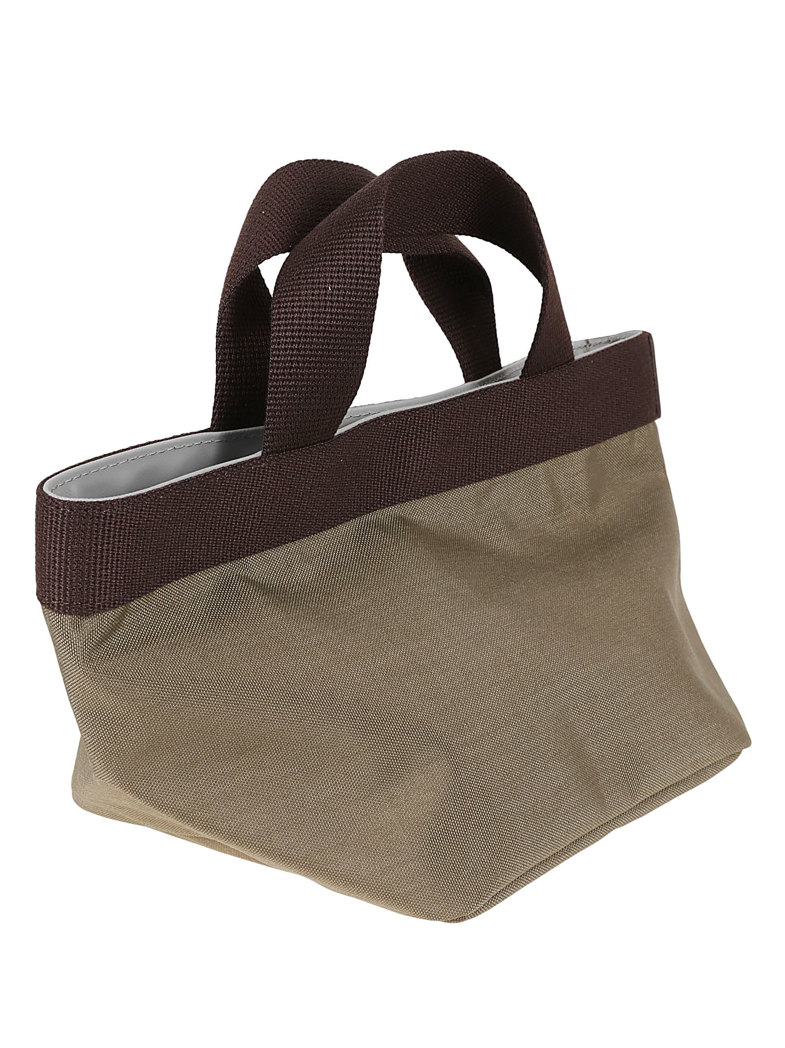 Herve Chapelier Button Snap Tote In Taupe Moka