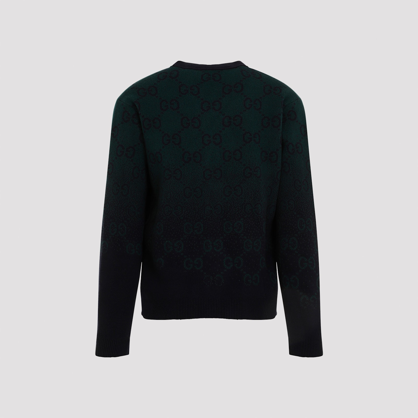 Shop Gucci Wool Cardigan In Green Navy