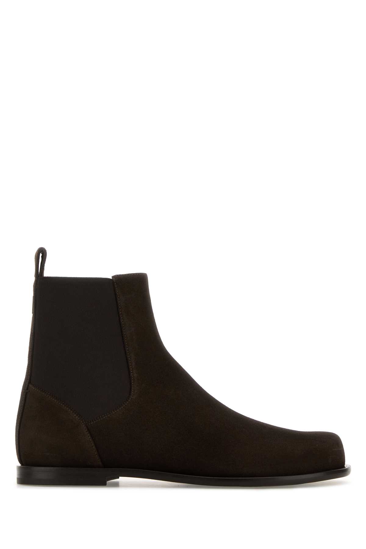 Fendi Suede Chelsea Ankle Boots With Elastic Panels In Brown