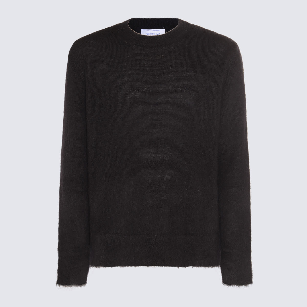 Off-white Black Virgin Wool And Mohair Blend Arrow Sweater