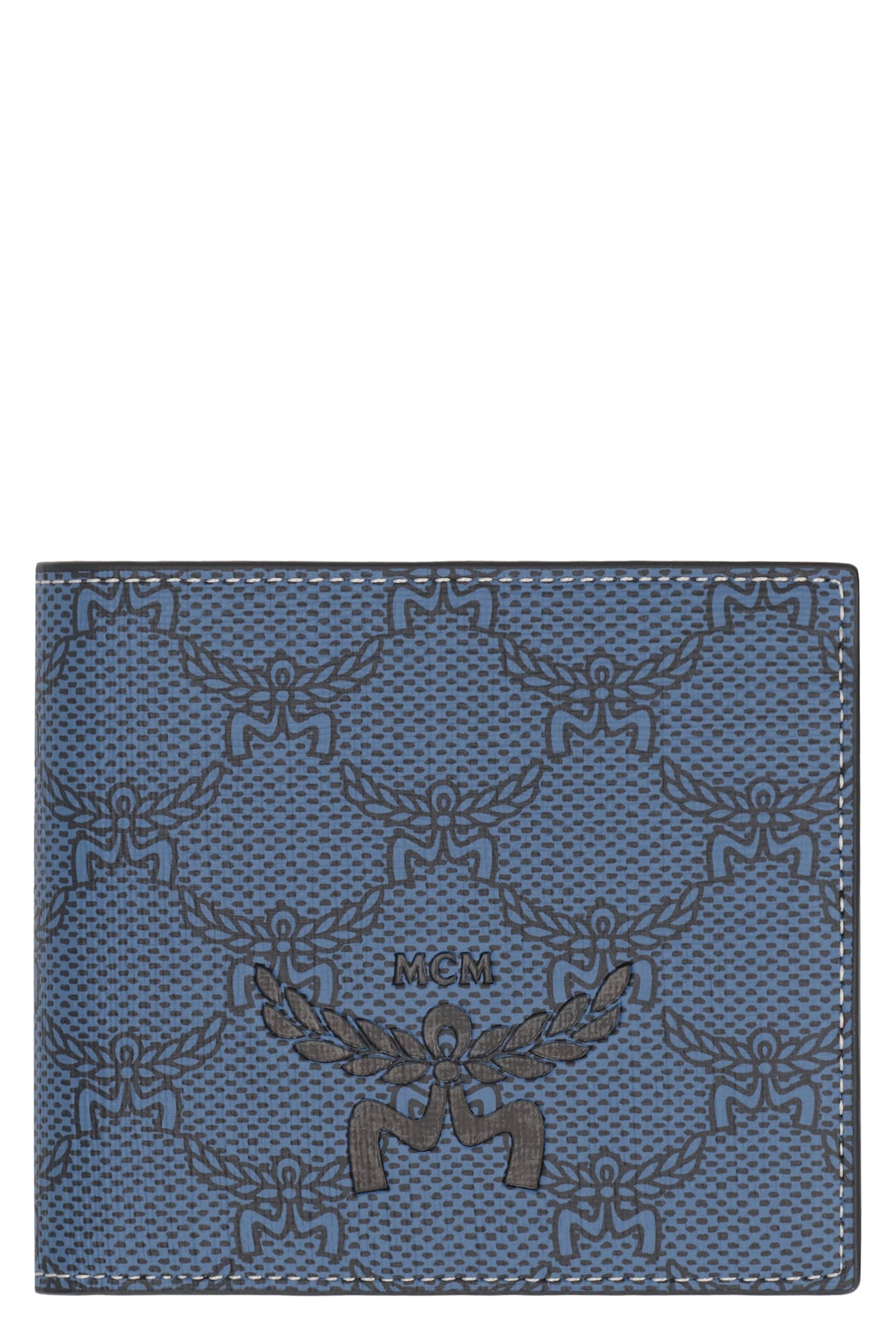 Shop Mcm Himmel Bi-fold Wallet In Blue