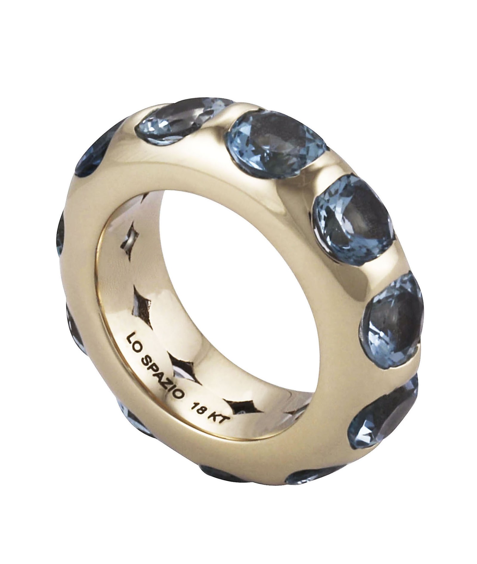 Shop Lo Spazio Jewelry Lo Spazio Aquamarina Ring In Sea_blue