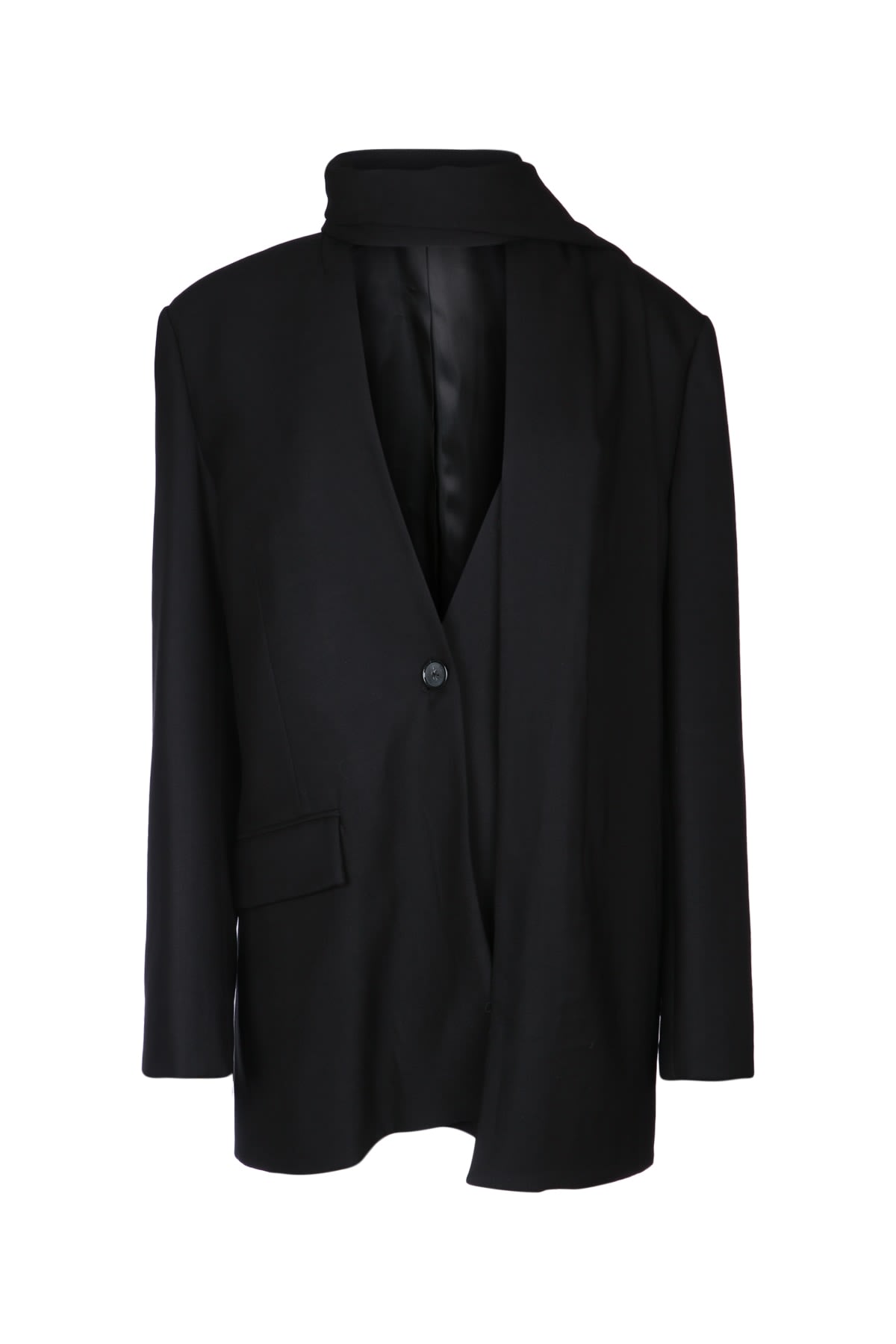 Totême Stylish Jacket With Front Pocket And Notched Lapel In Blue