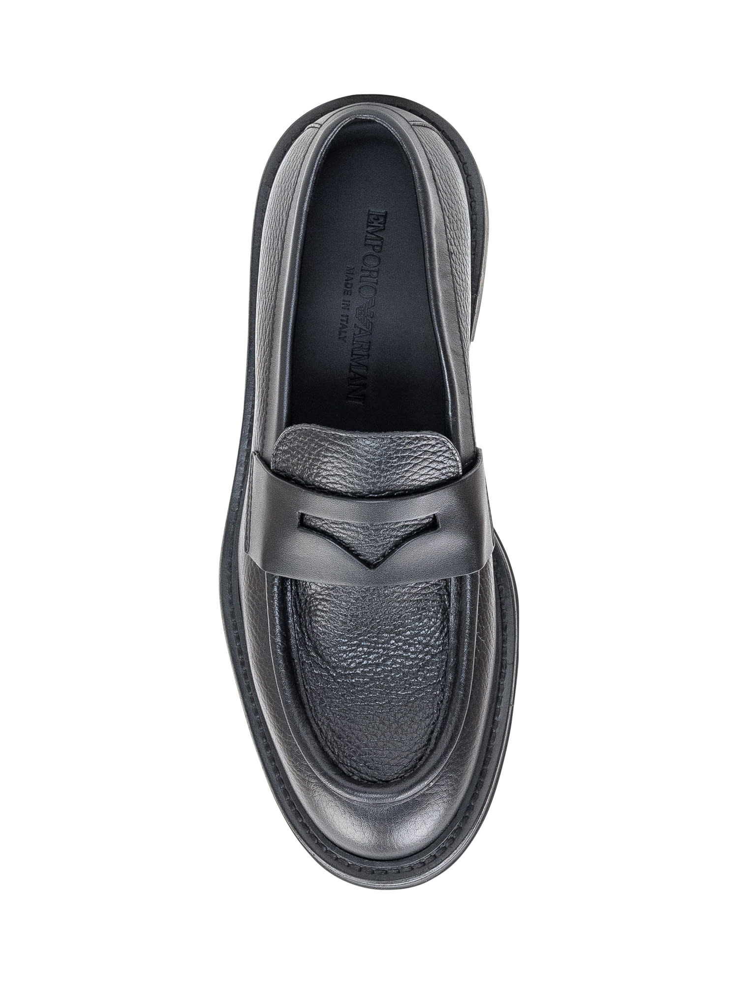 Shop Emporio Armani Loafer In Nero+nero