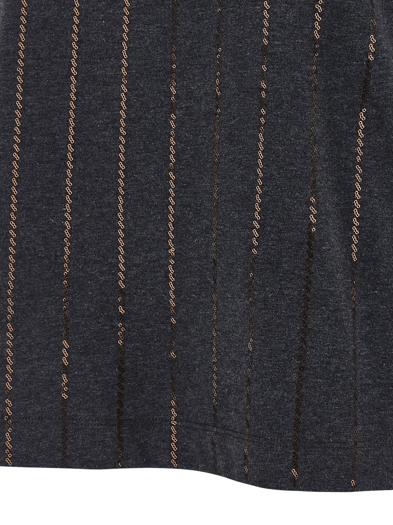 Brunello Cucinelli Dazzling Chalk Stripe Embroidery T-shirt In Gray