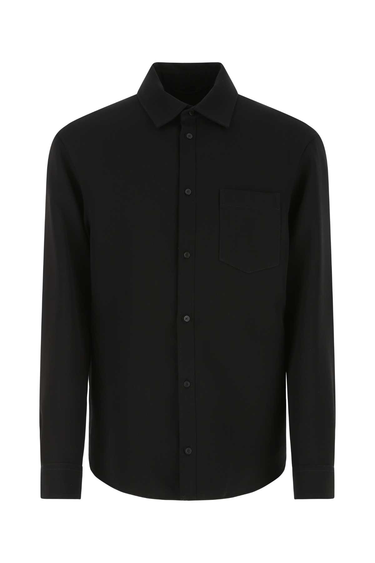 Black Wool Blend Shirt