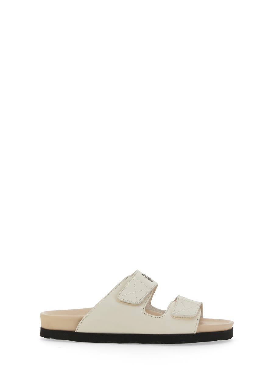 Palm Angels Sandal With Logo In White