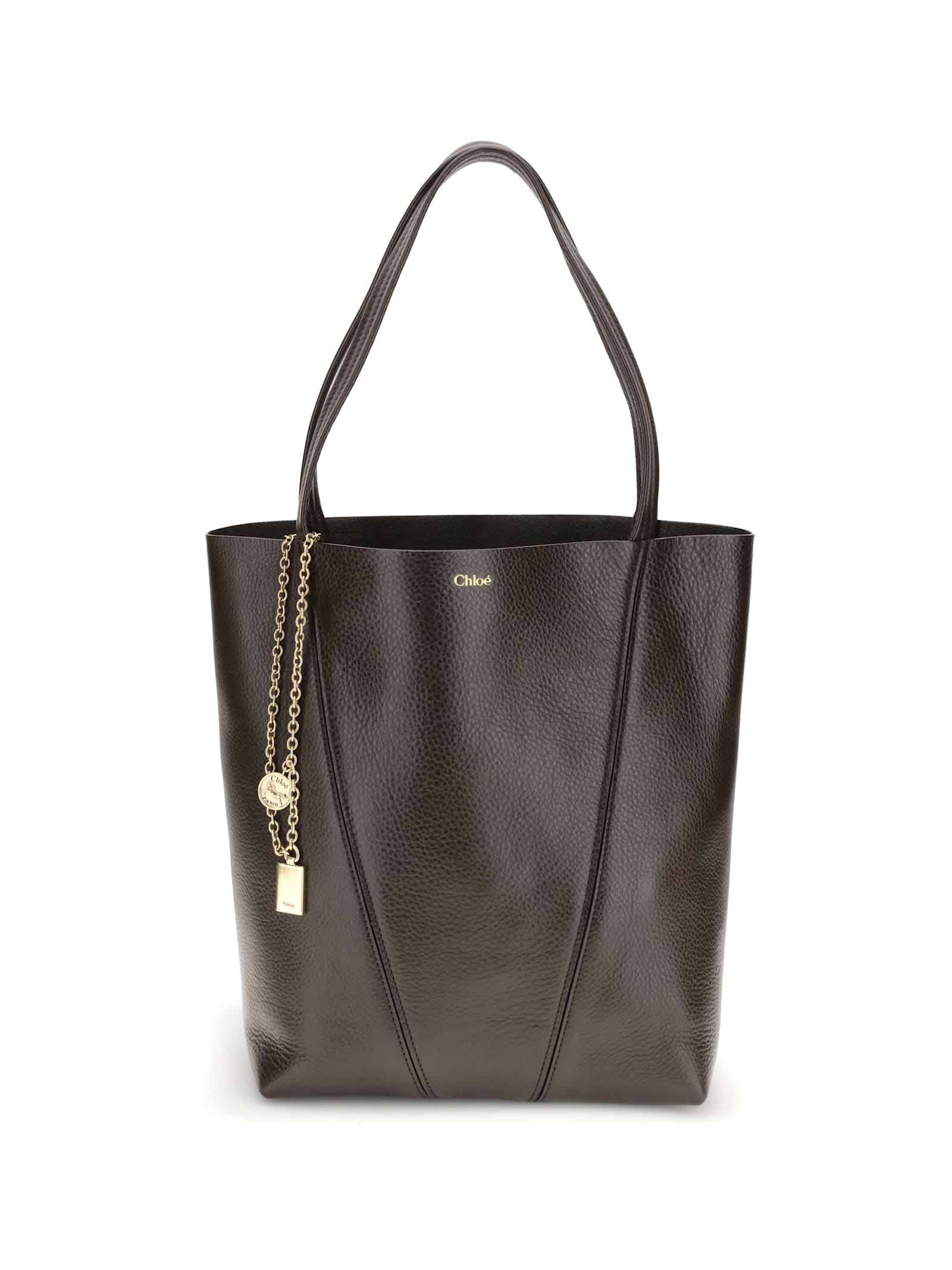 Chloé Spin Large Tote Bag In Brown