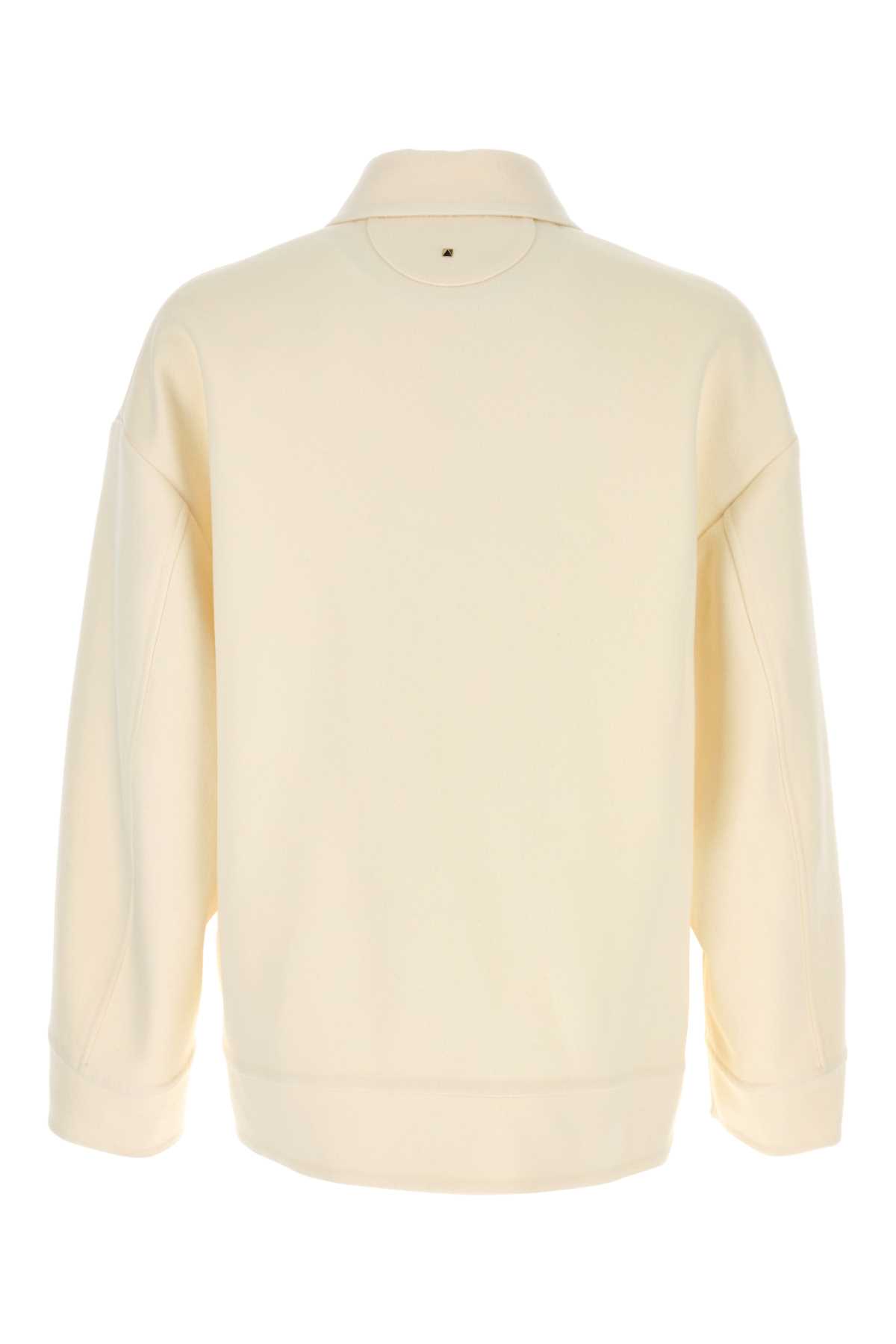 Shop Valentino Ivory Wool Blend Shirt In Avorio