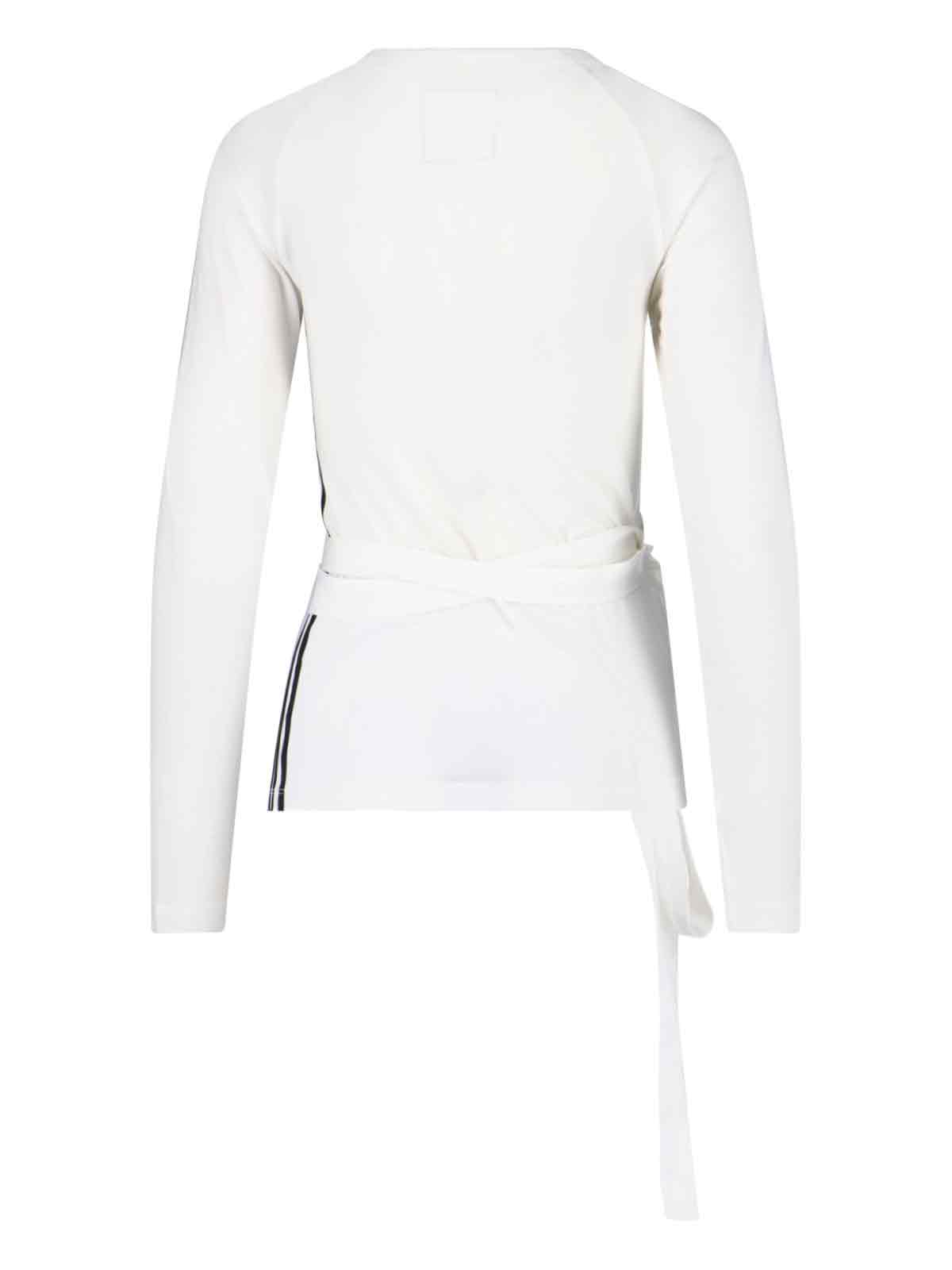 Y-3 Crew Neck Wrap Tie Long Sleeves In White